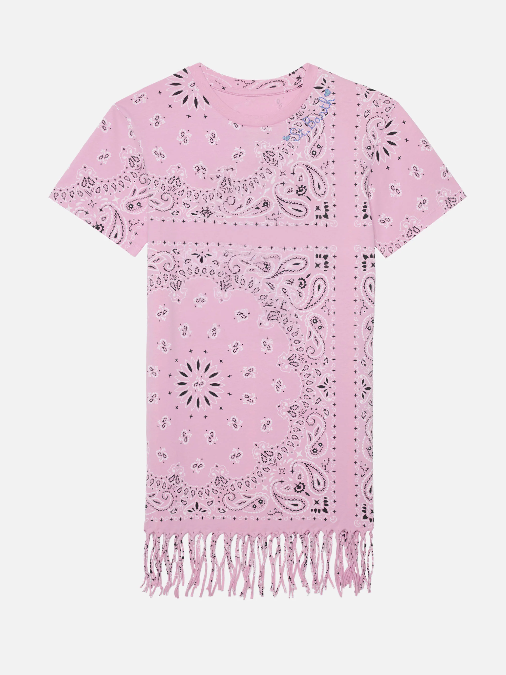 Abbey dress with fringes and  bandana print