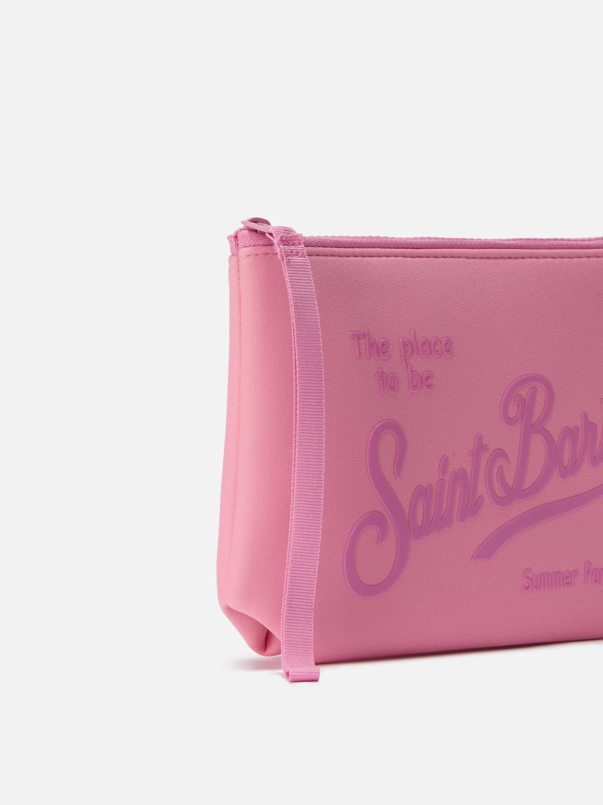 Aline scuba pouch in solid pink - Image 2