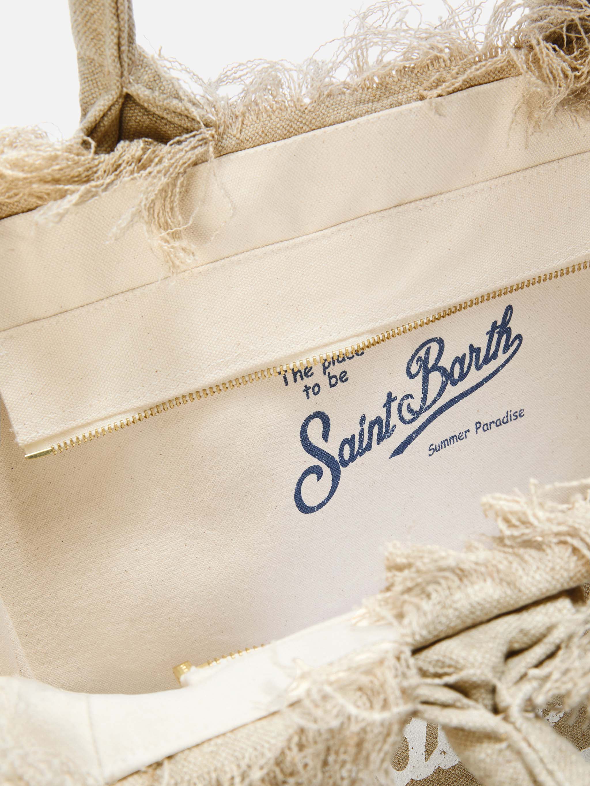 Beige solid color linen Colette bag - Image 5