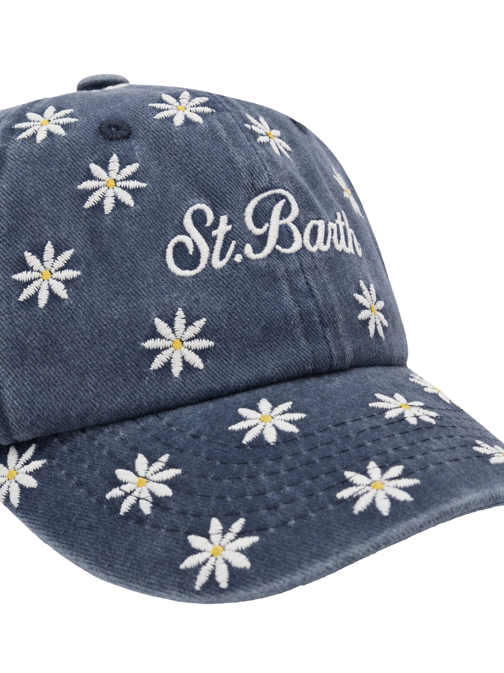 Blue denim ball cap Baseball Jr with daisy embroidery - Image 2