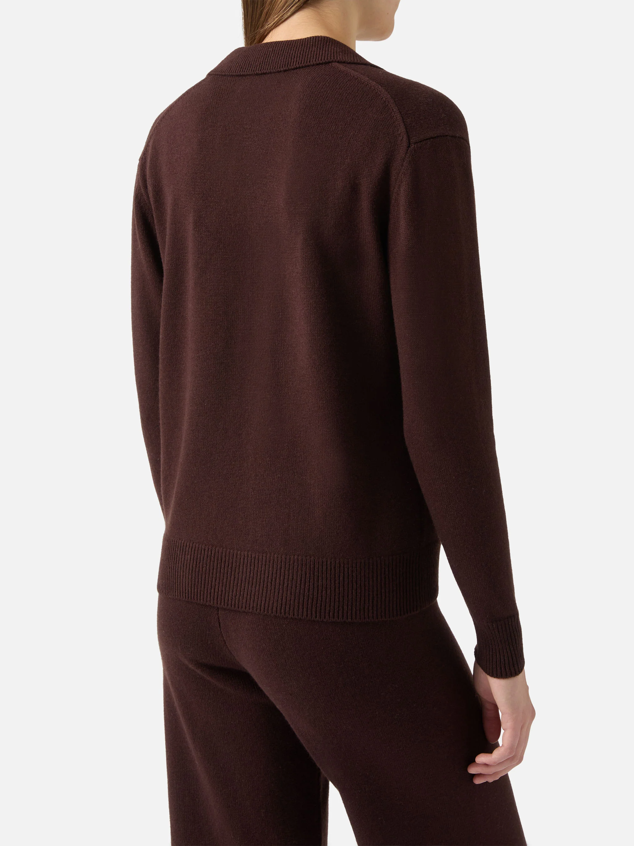 Brown Eze wool sweater with polo collar - Image 3