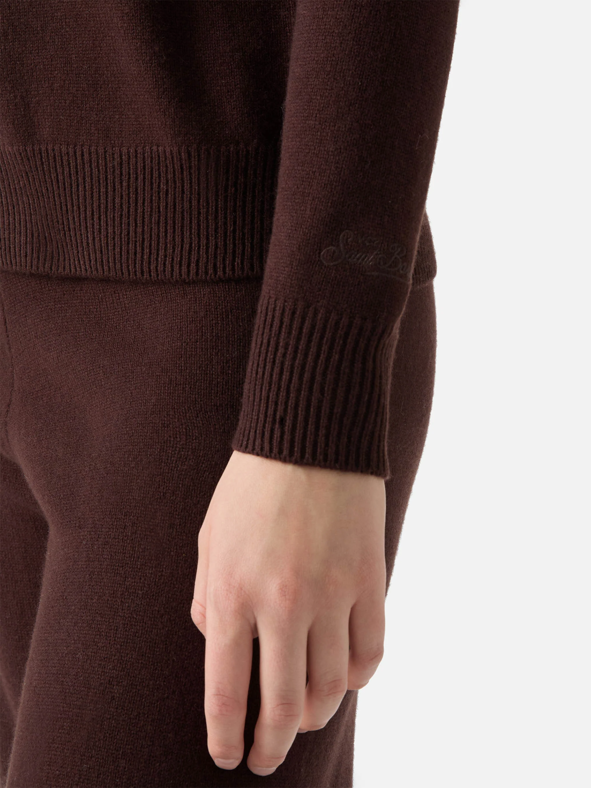 Brown Eze wool sweater with polo collar - Image 4
