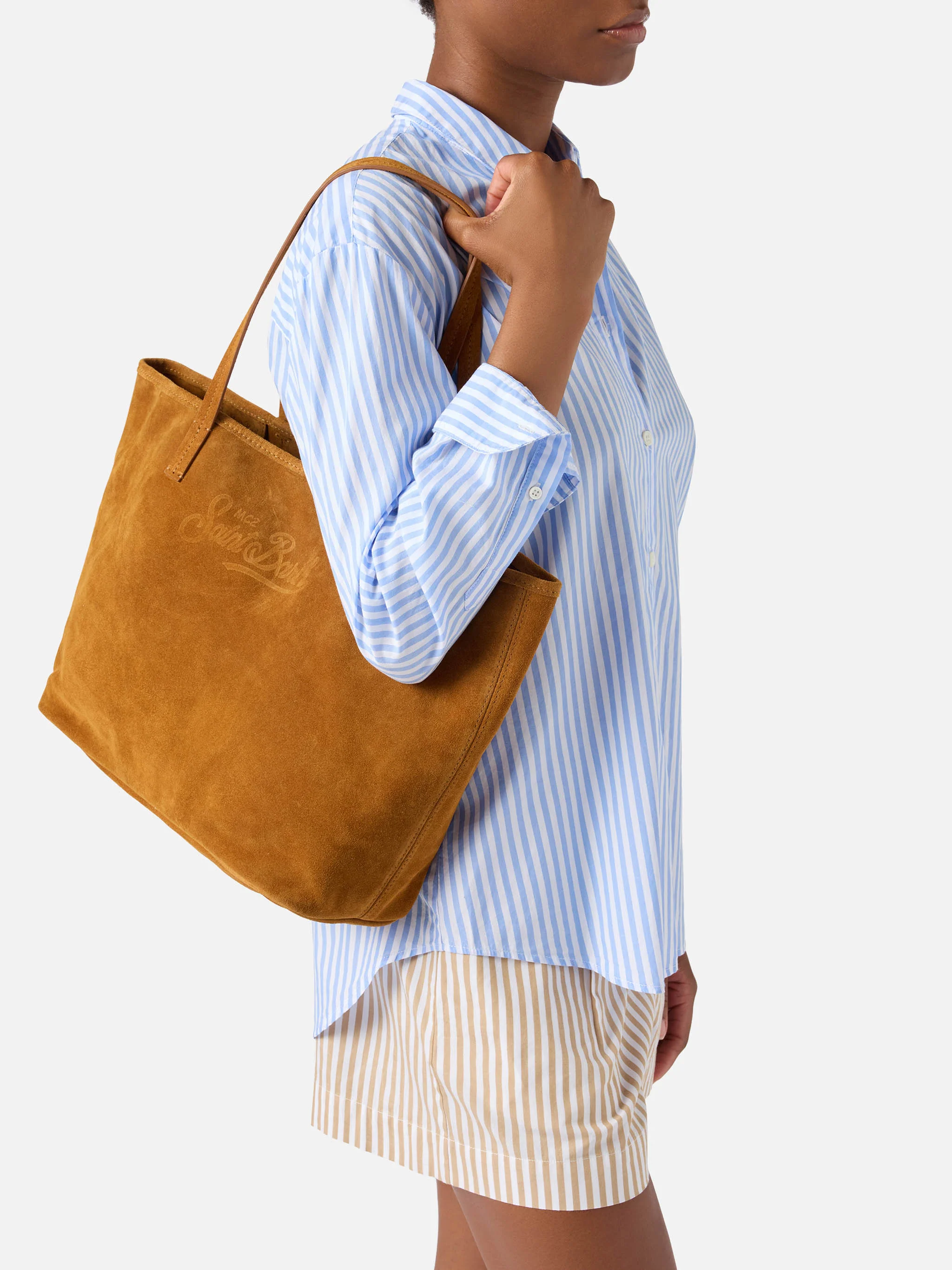 Camel suede City regular bag - Image 2