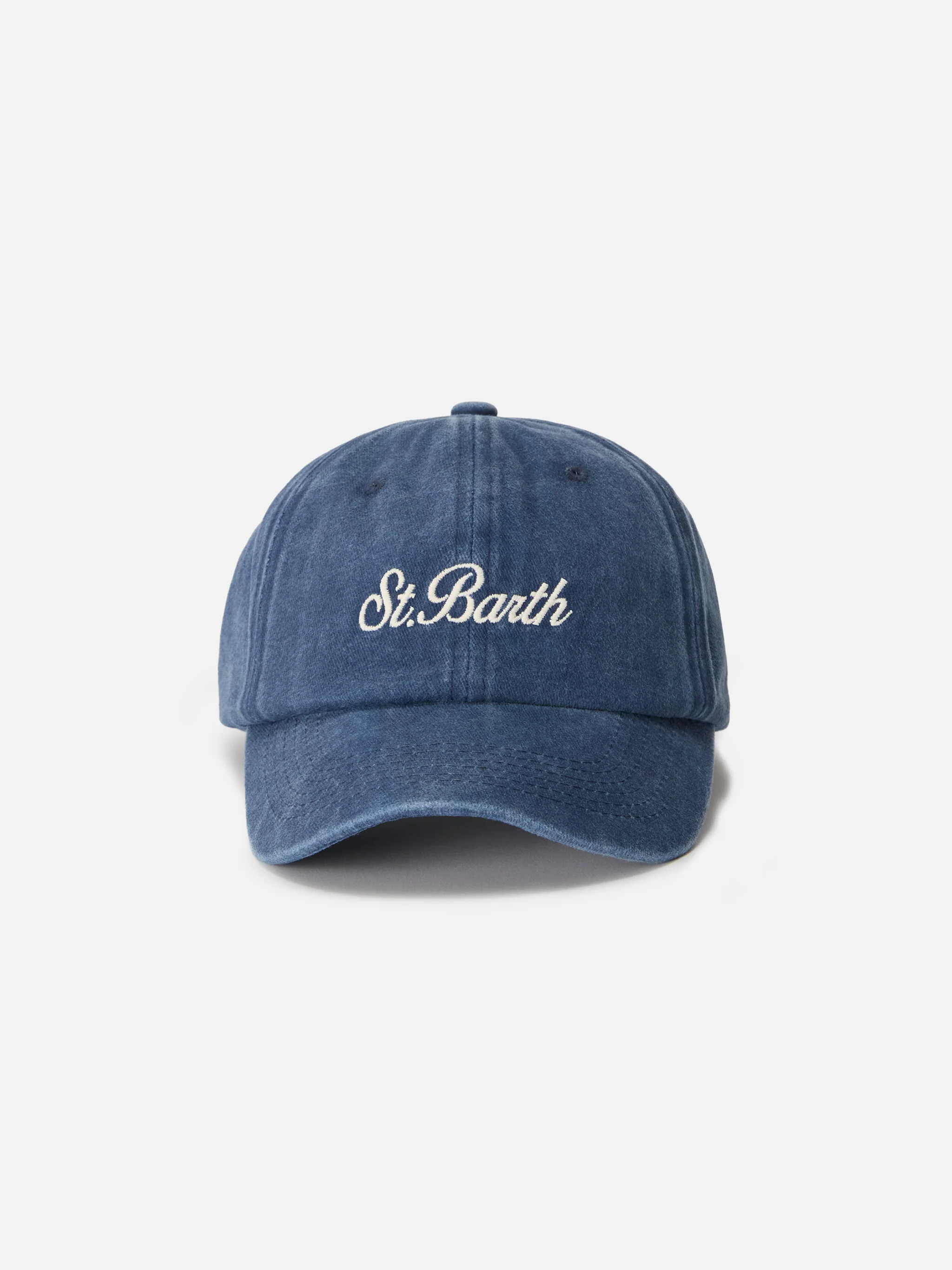 Davis blue denim baseball cap with embroidered logo