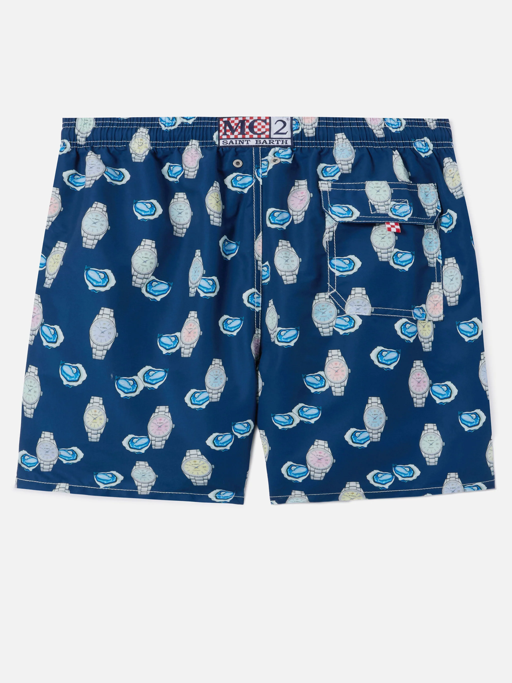 Gustavia swim shorts with oysters and watches print - Image 2