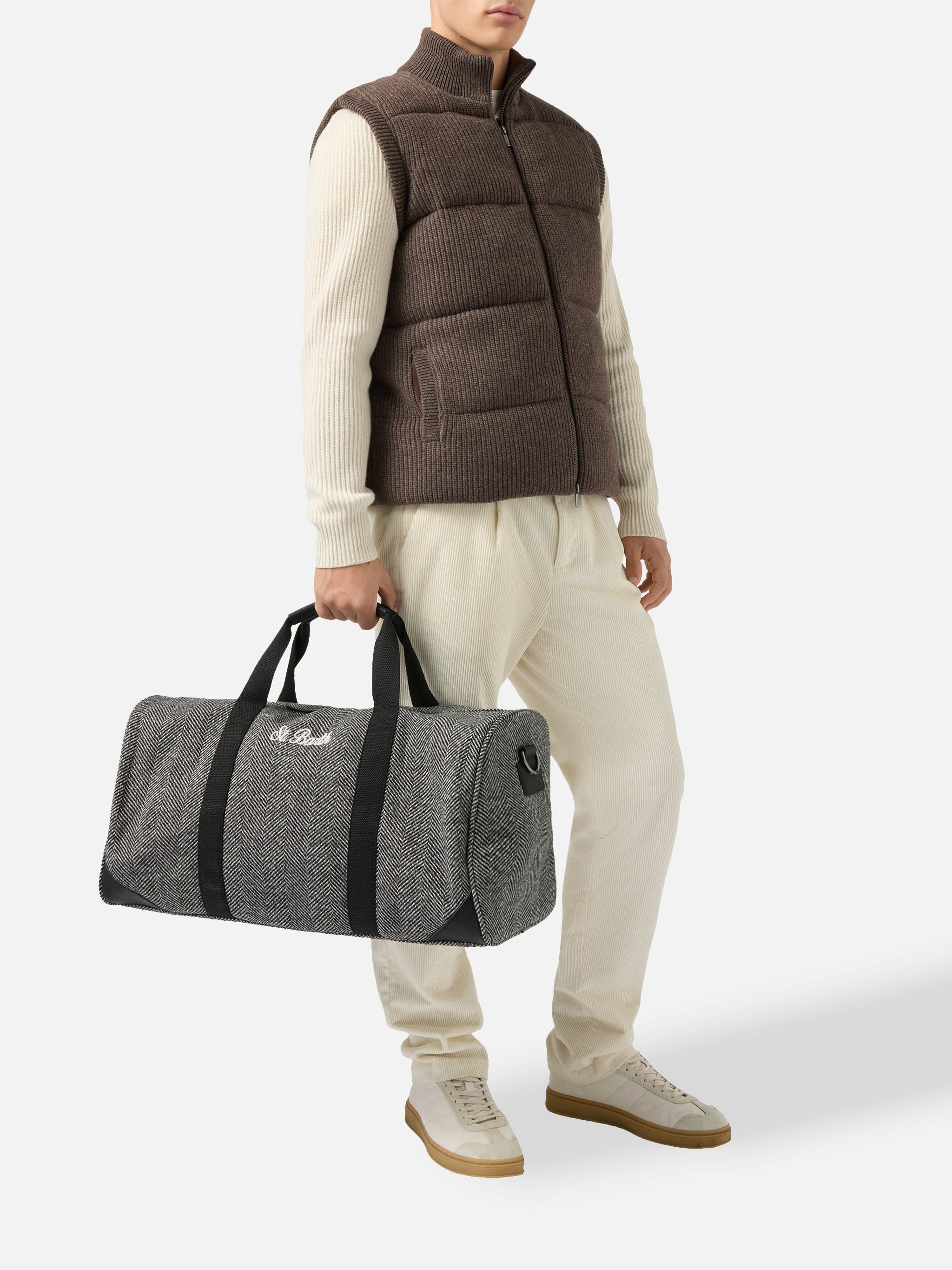 Jetleg Wool Travel Bag in herringbone wool blend - Image 2