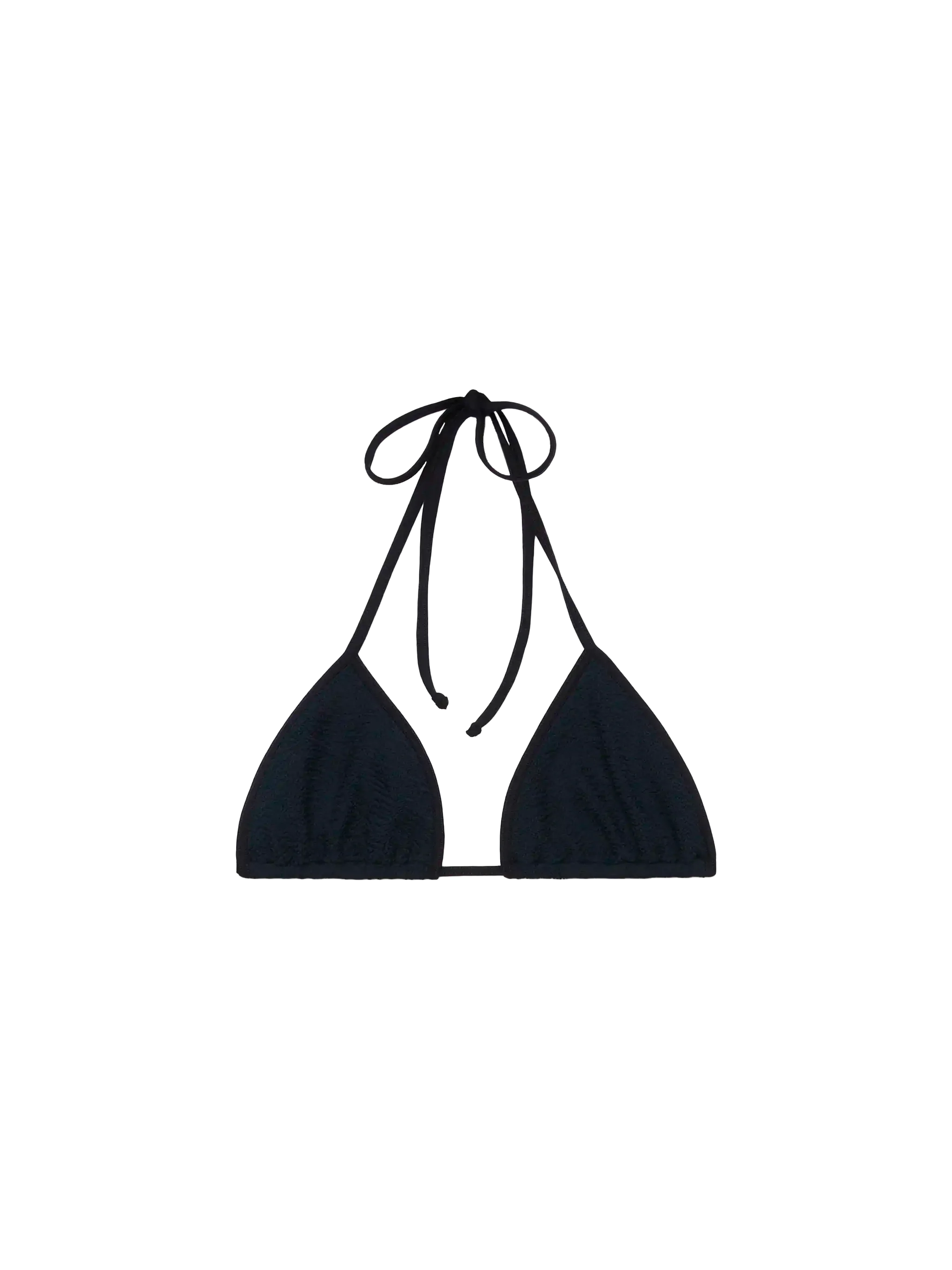 Leah black crinkle triangle top