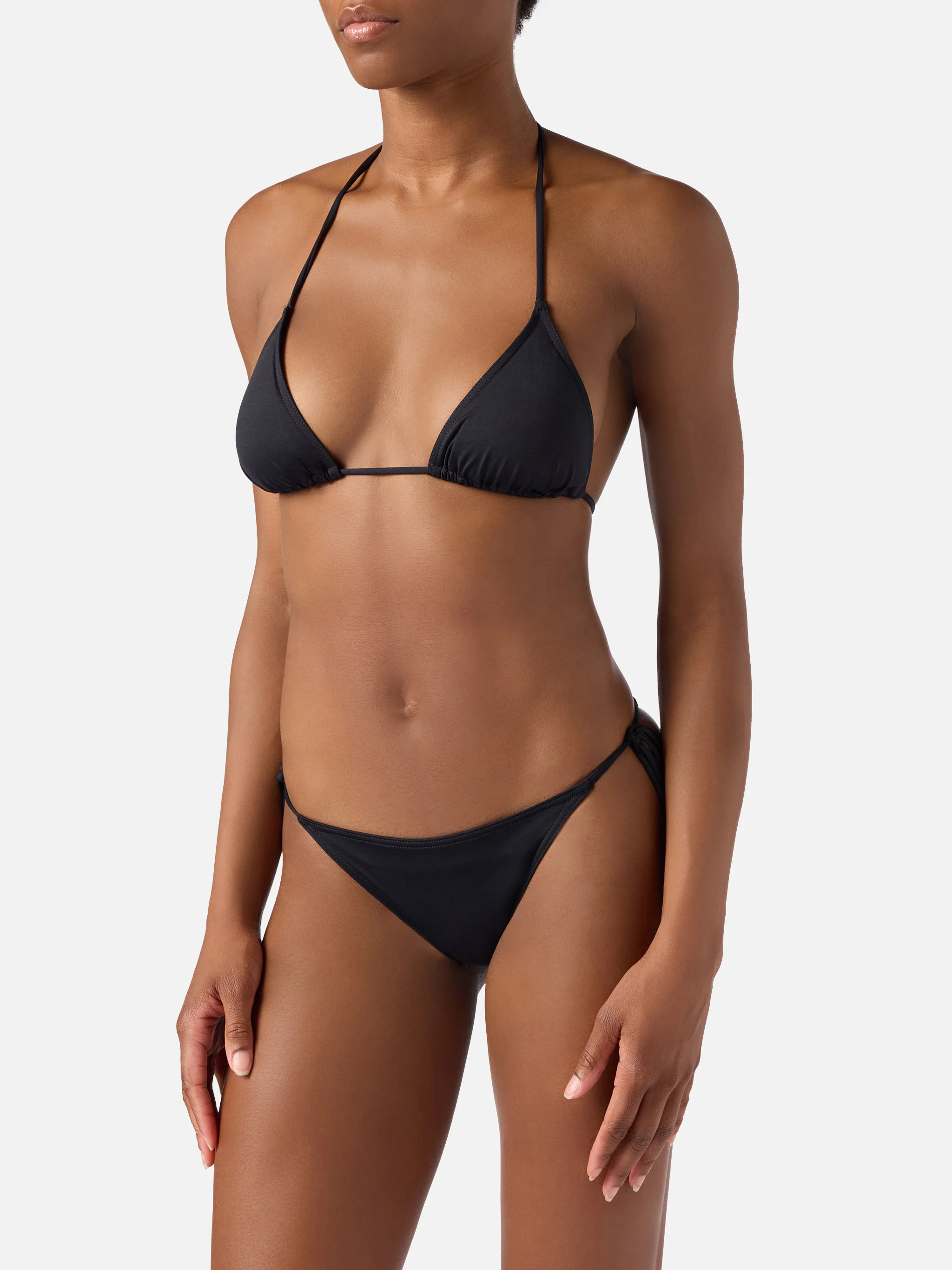 Leah Marielle black triangle bikini with ties - Image 2