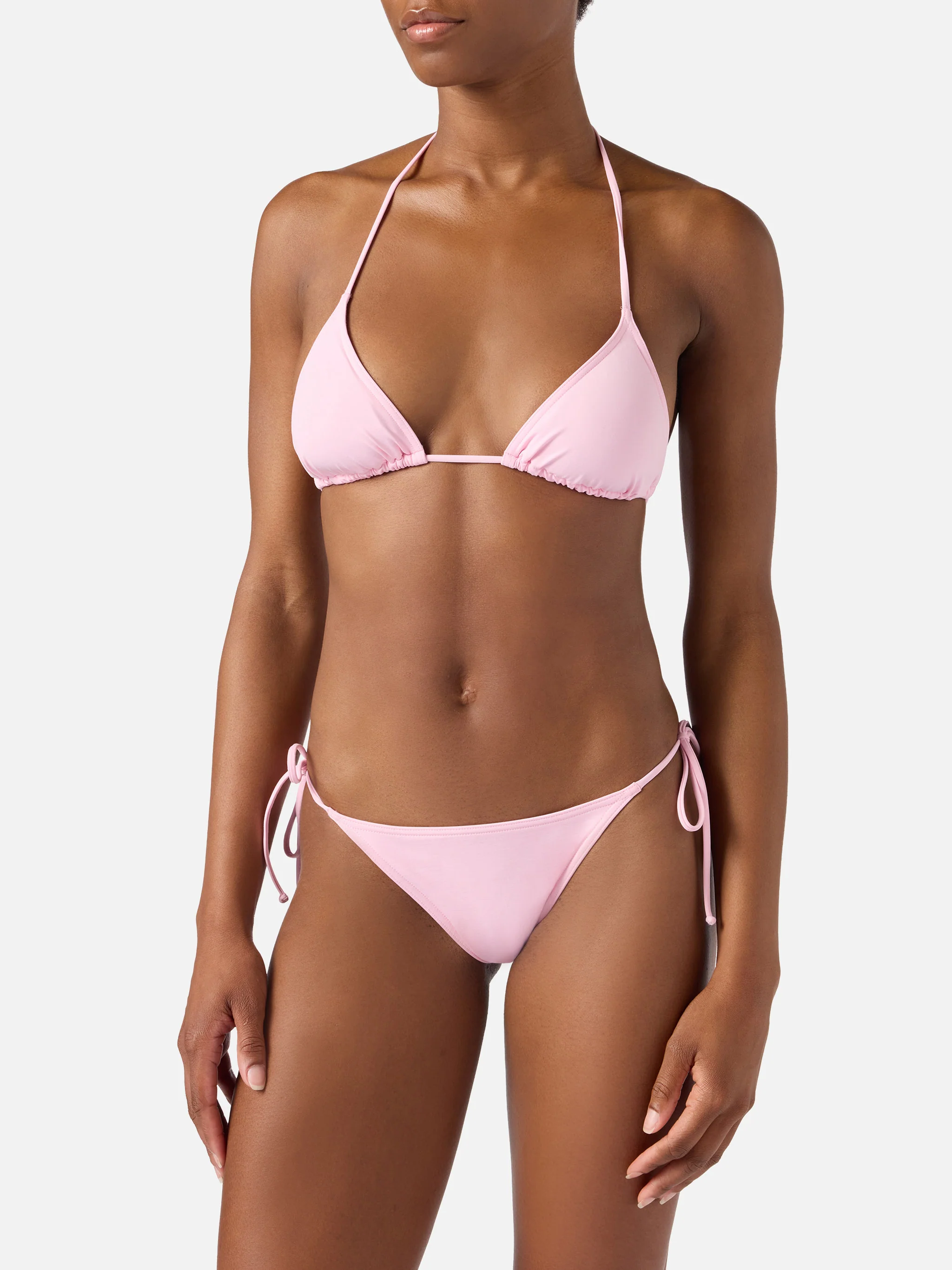 Leah Marielle light pink triangle bikini with ties - Image 2