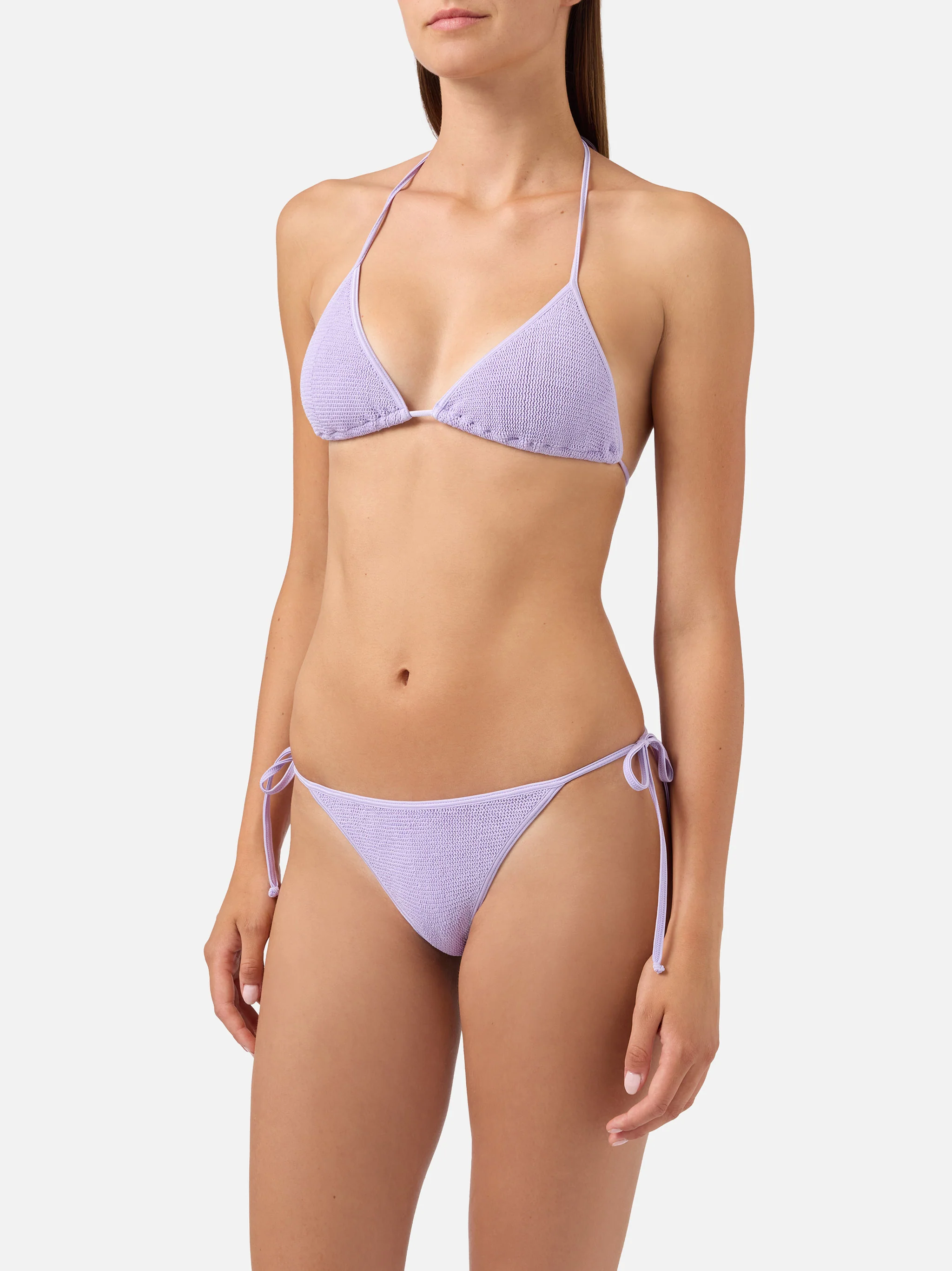 Leah Marielle lilac crinkle lurex bikini - Image 2