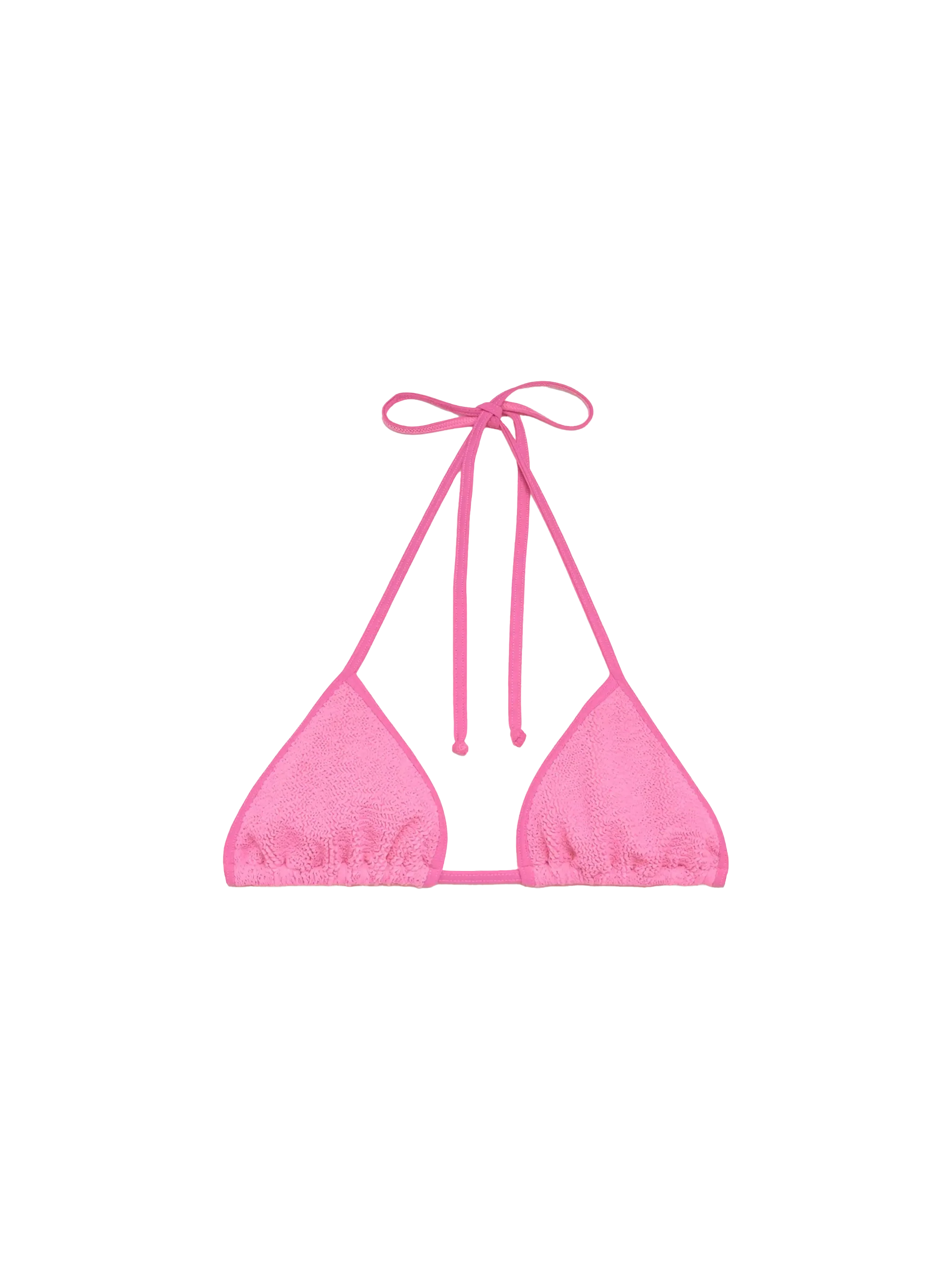 Leah pink crinkle triangle top