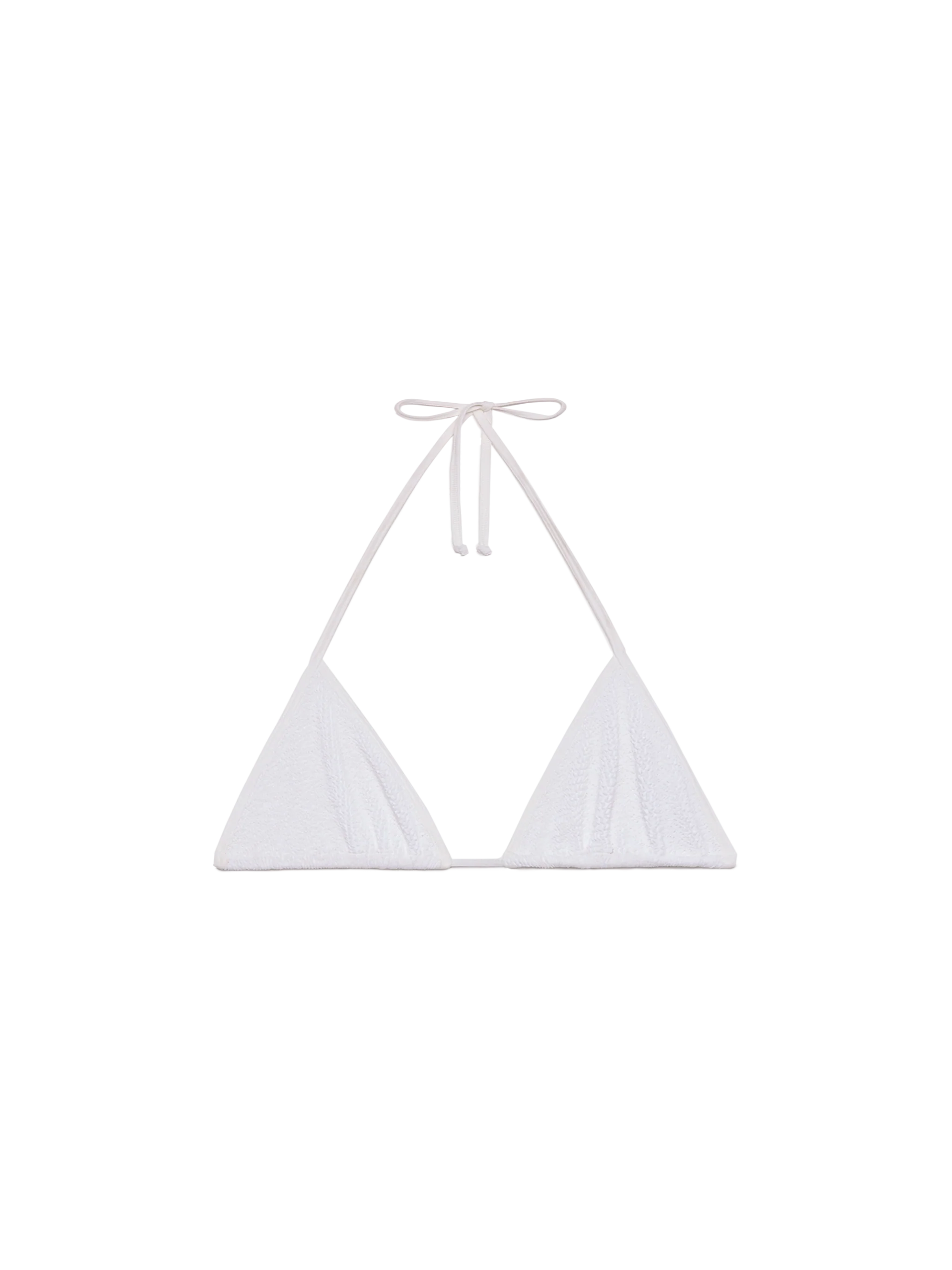 Leah white crinkle triangle top