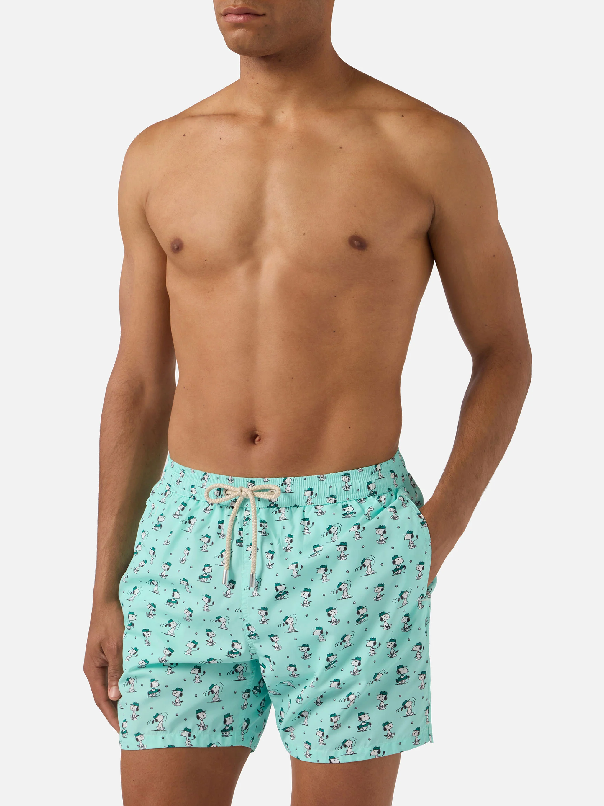 Light green Lighting Micro swim shorts with Snoopy golf print | Special Edition - Image 3