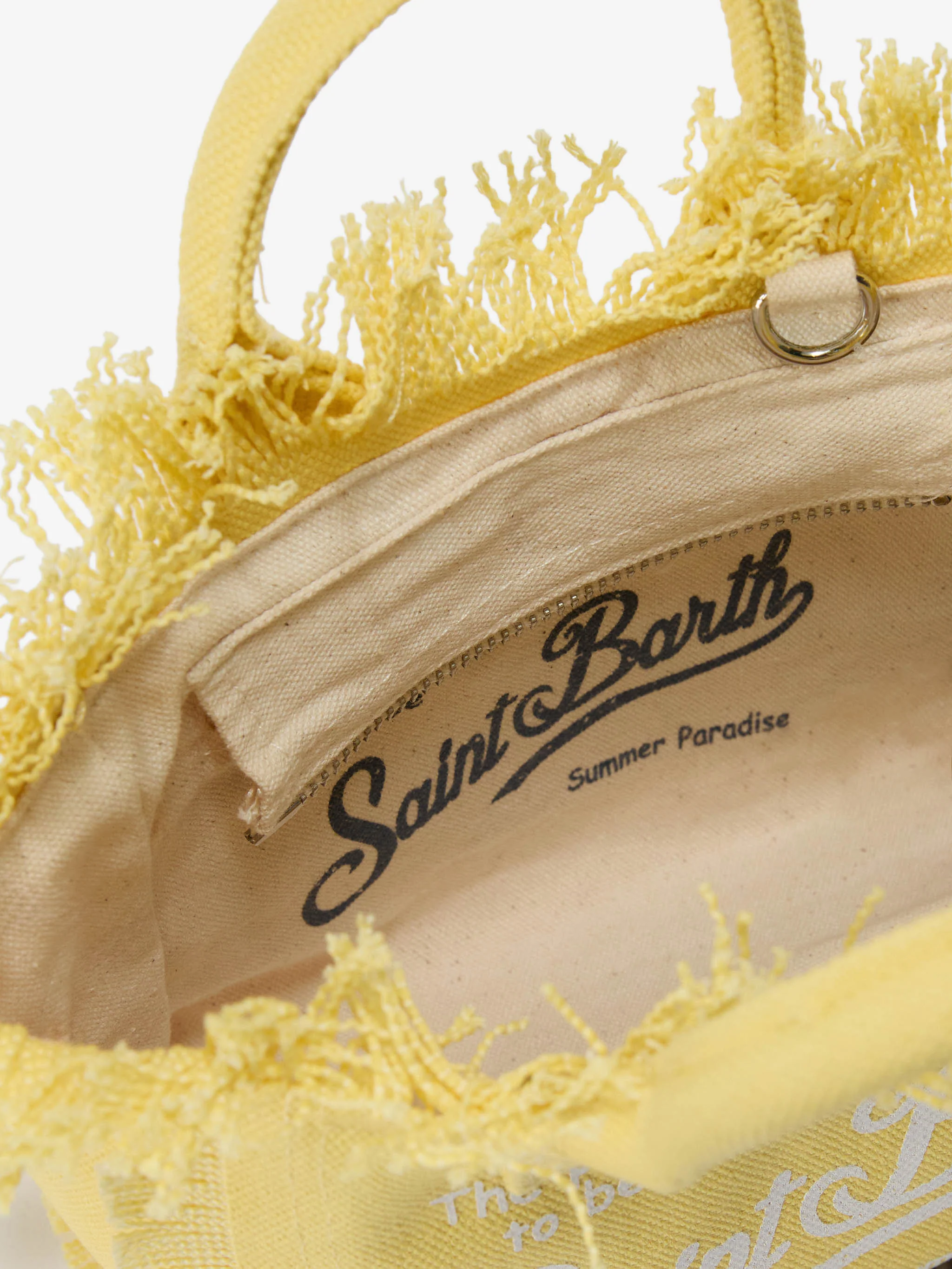 Light yellow solid color canvas Vanity mini bag - Image 3