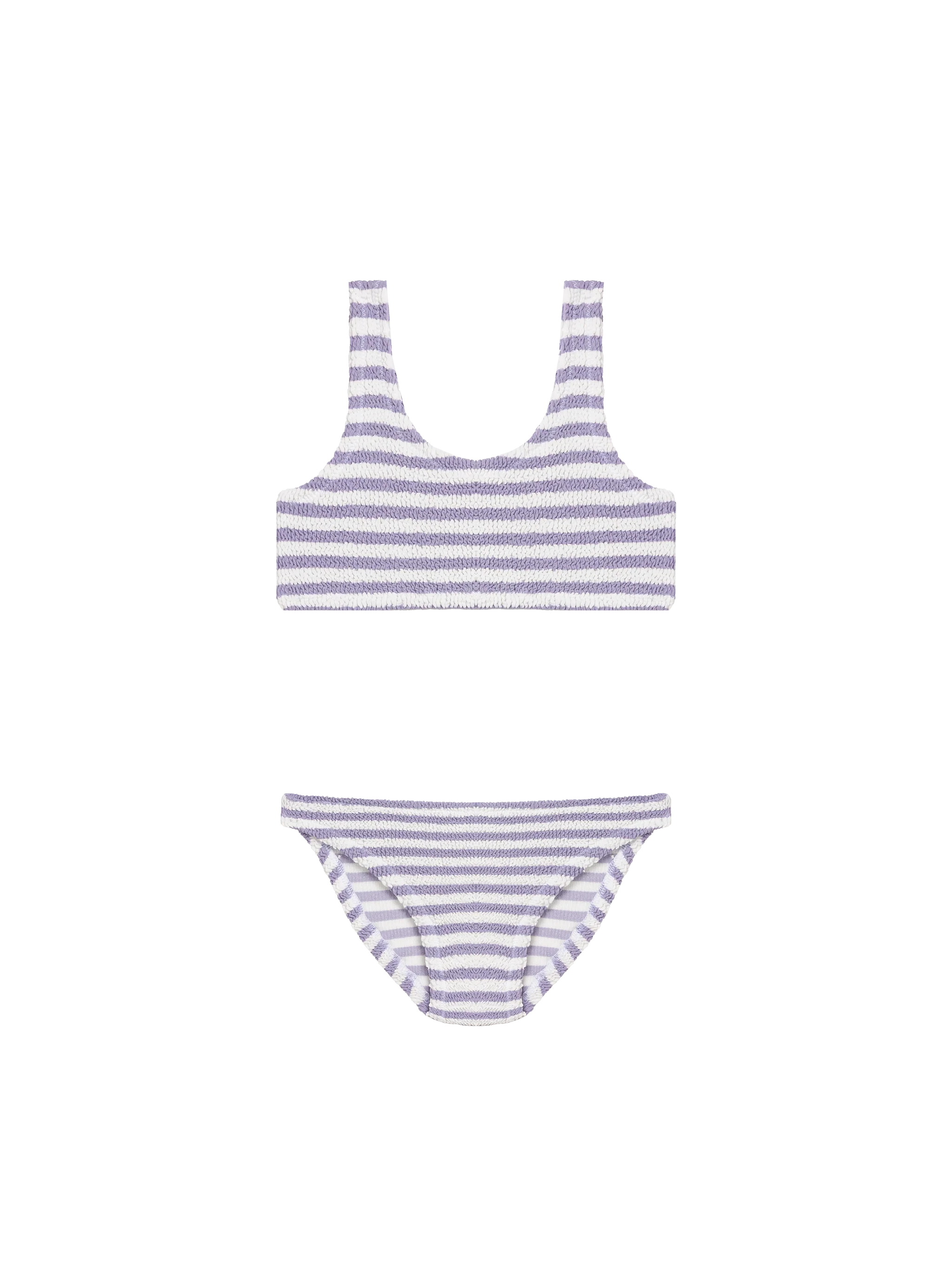 Lilac striped crinkle classic bralette bikini Baker
