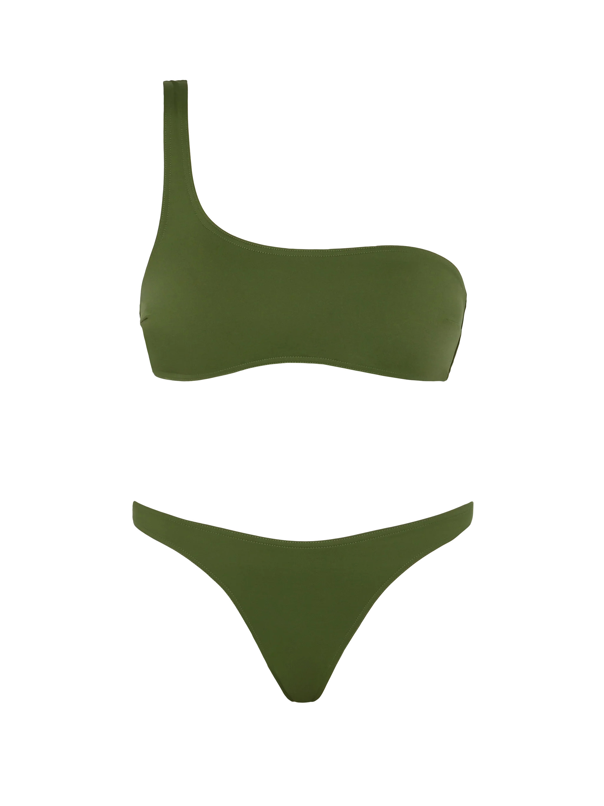 One shoulder bikini Celestine Maia in military green