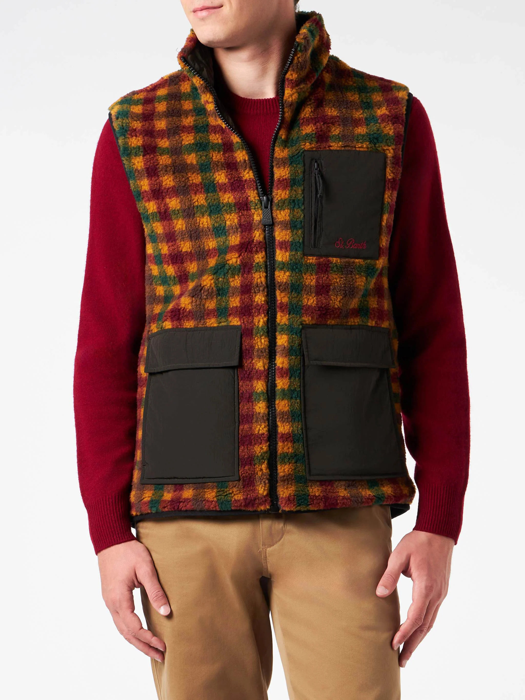 Wanaka sherpa vest with check pockets