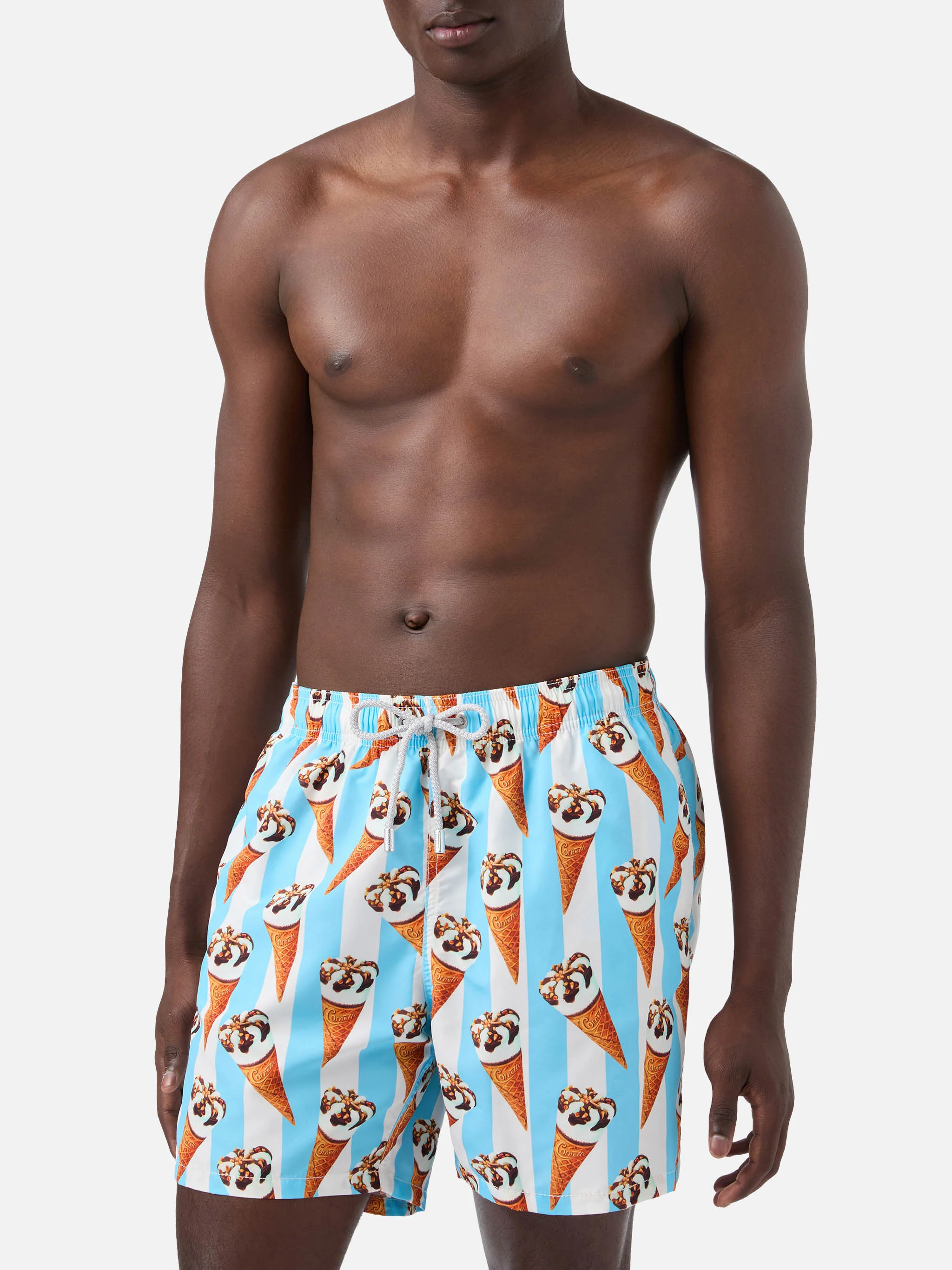 Gustavia Cornetto print and light blue striped swim shorts | Special Edition - Image 3