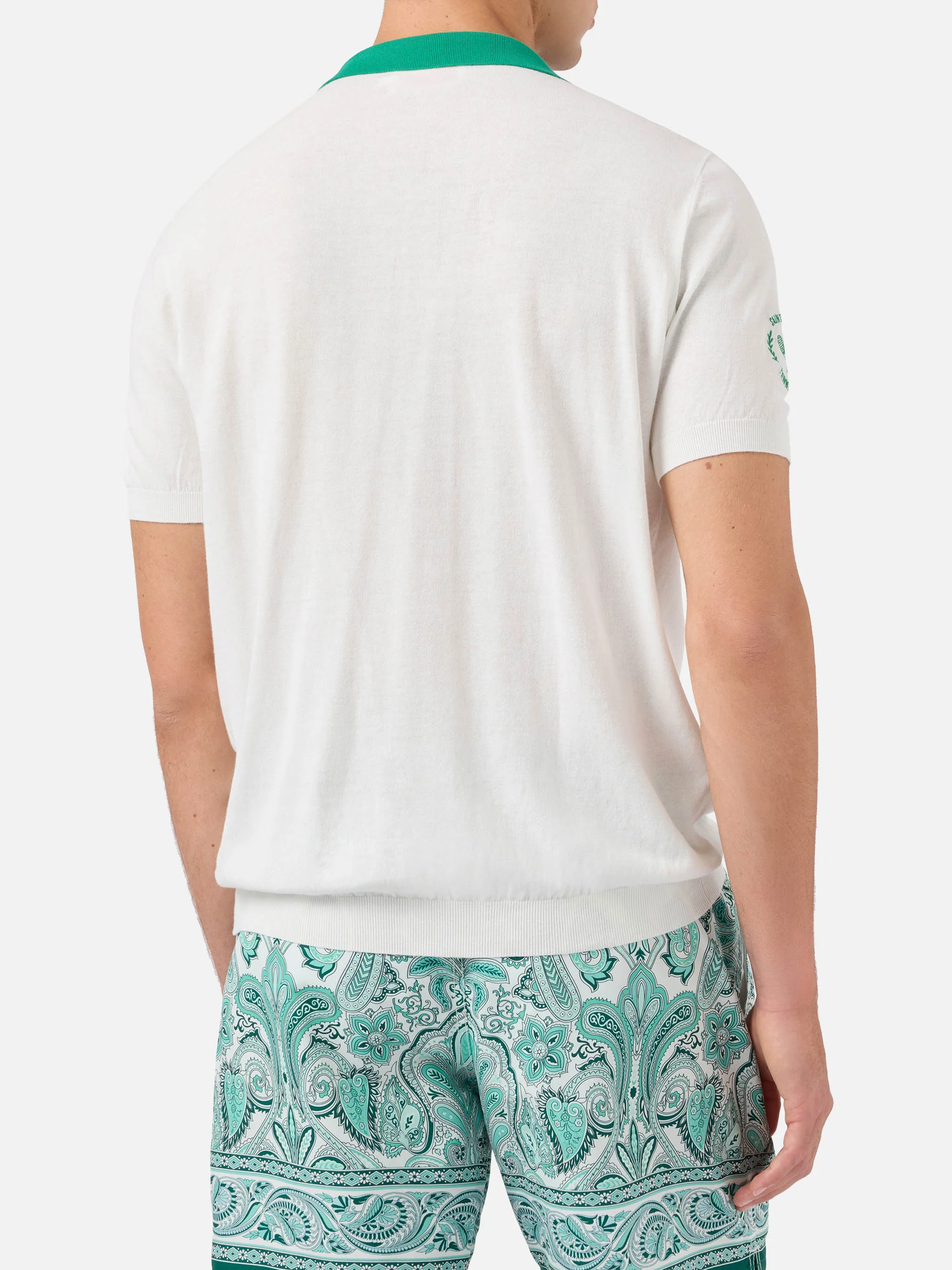 Newcombe off-white knitted cotton polo shirt | Special Edition - Image 3