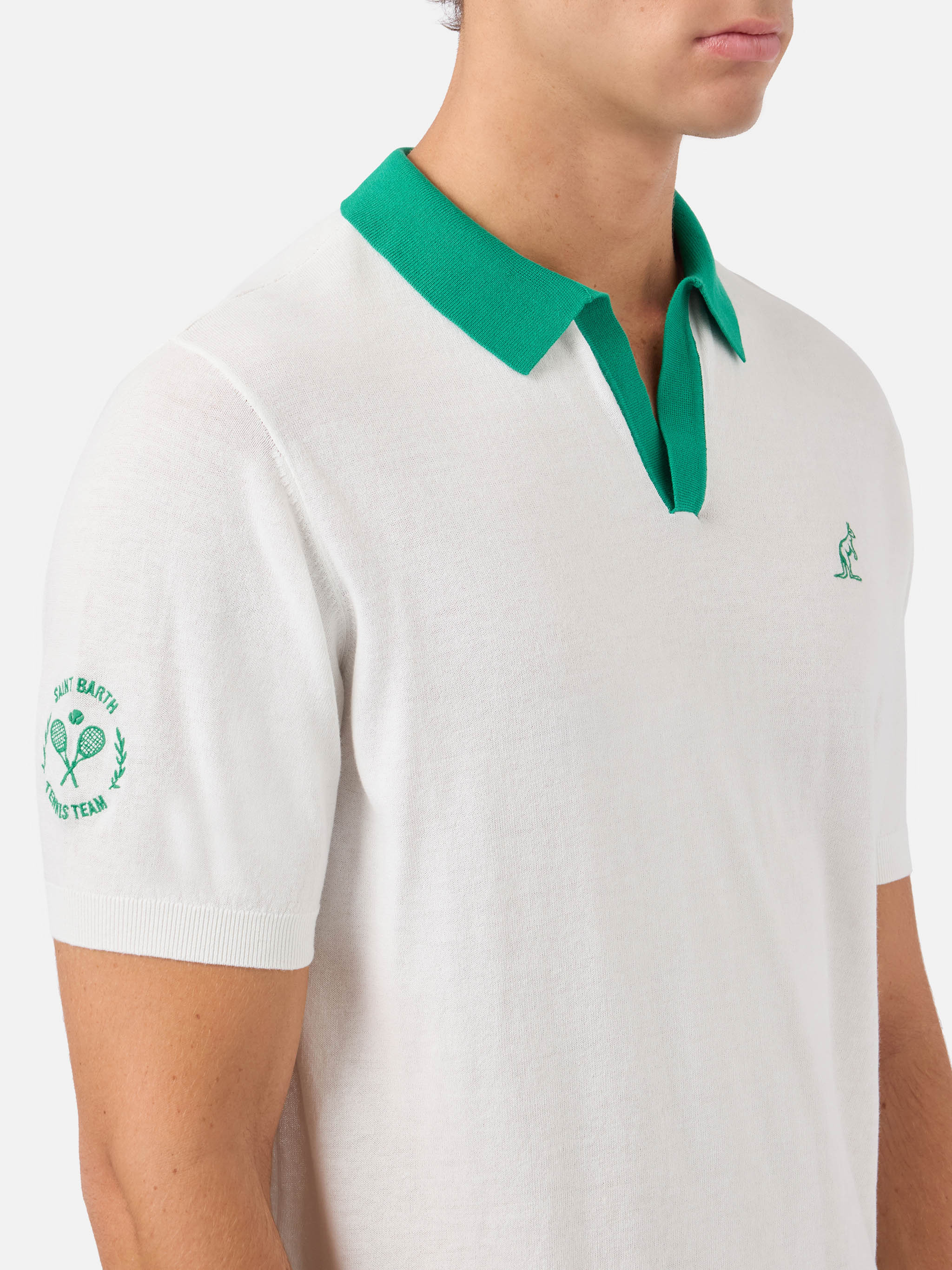Newcombe off-white knitted cotton polo shirt | Special Edition - Image 4