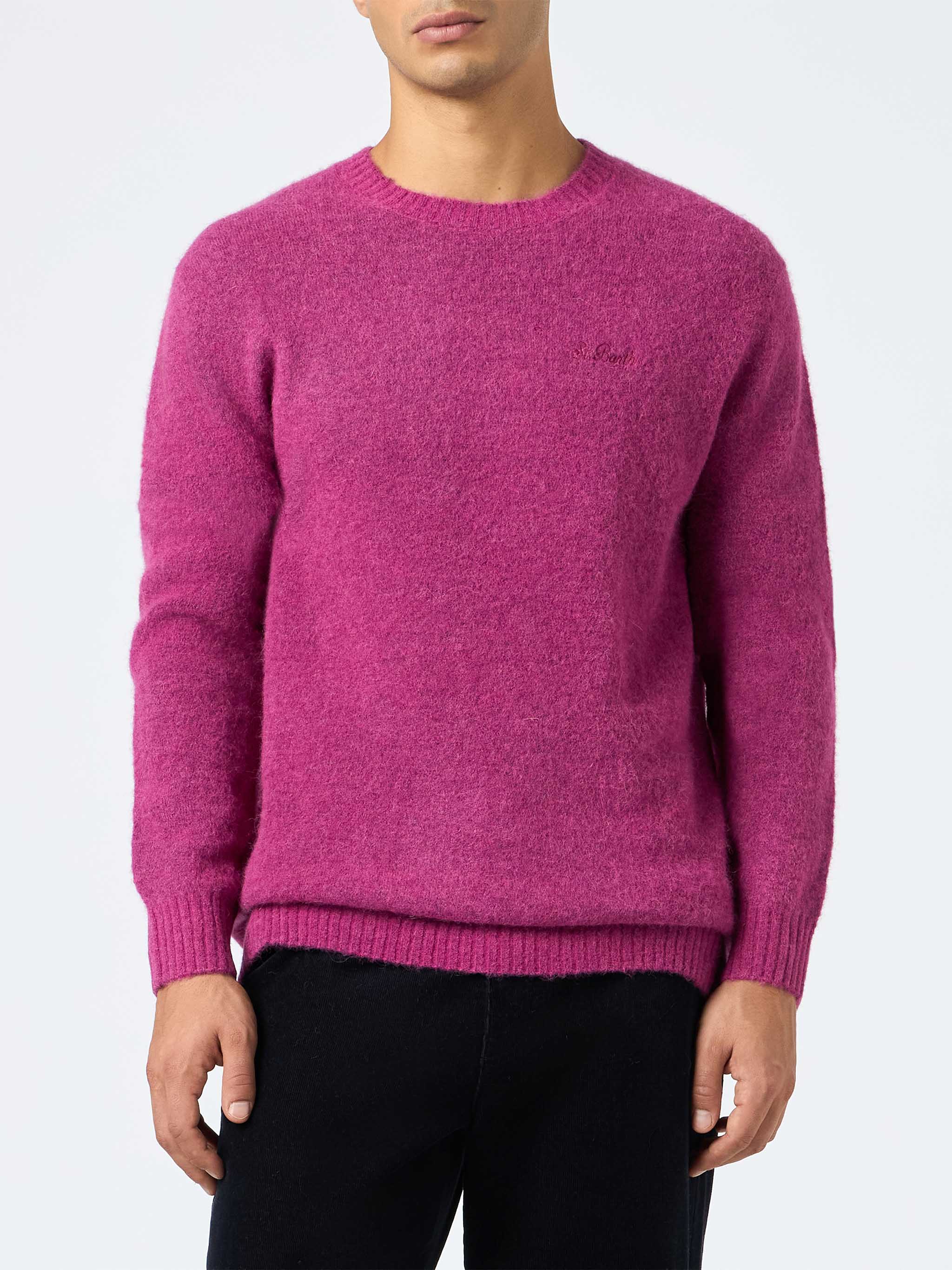 Crewneck sweater Regent in peony STRETCH ALPACA