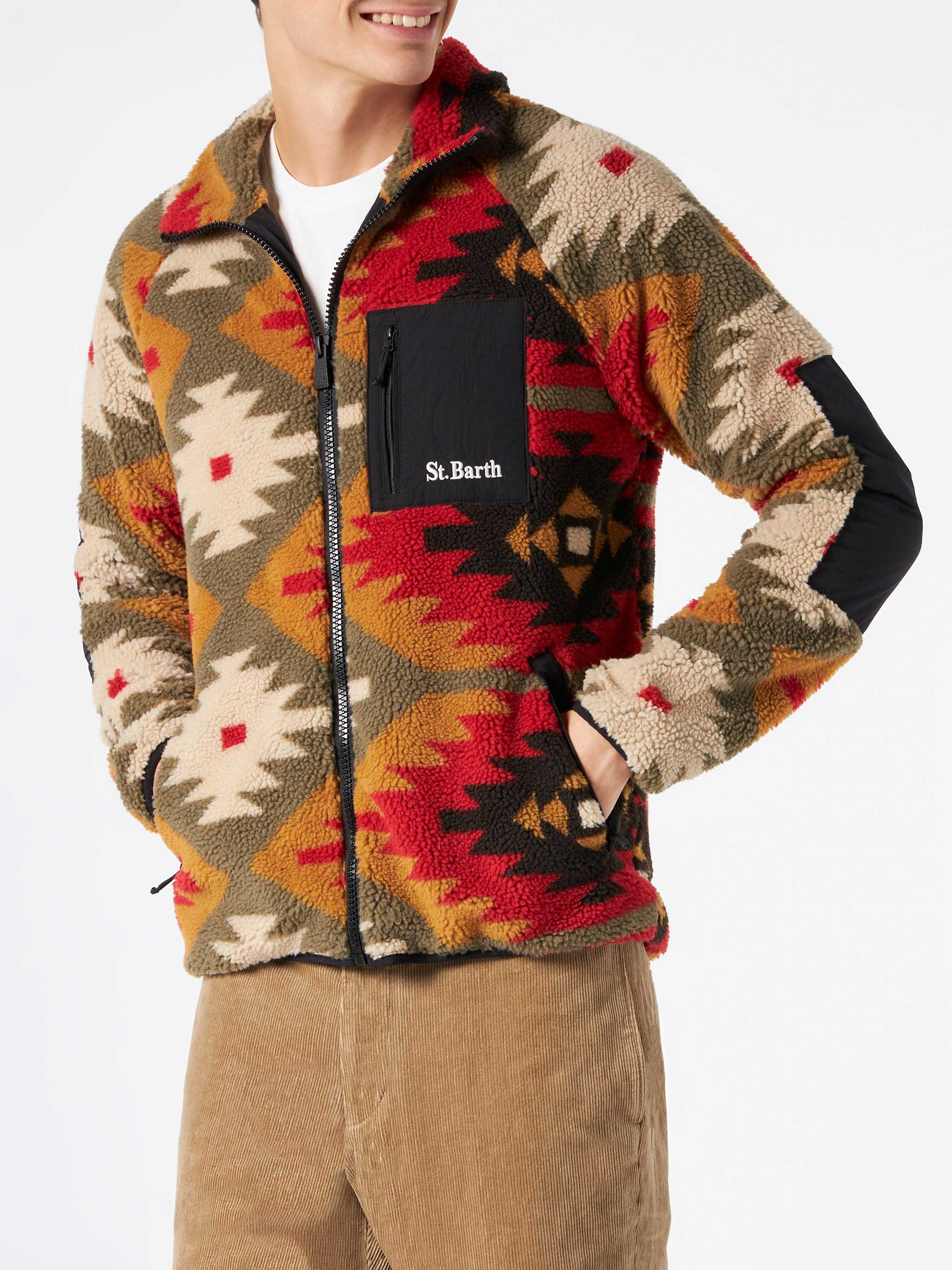 Keystone sherpa jacket multicolor pattern