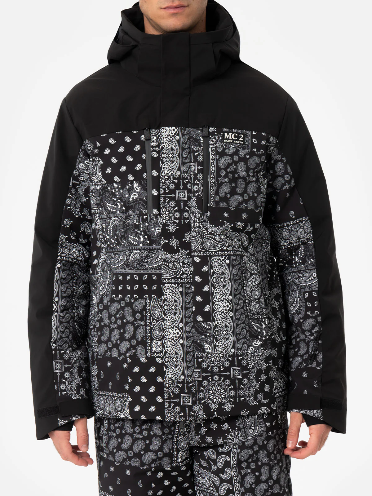 Greatscott technical fabric jacket with bandana pattern and Recco® technology