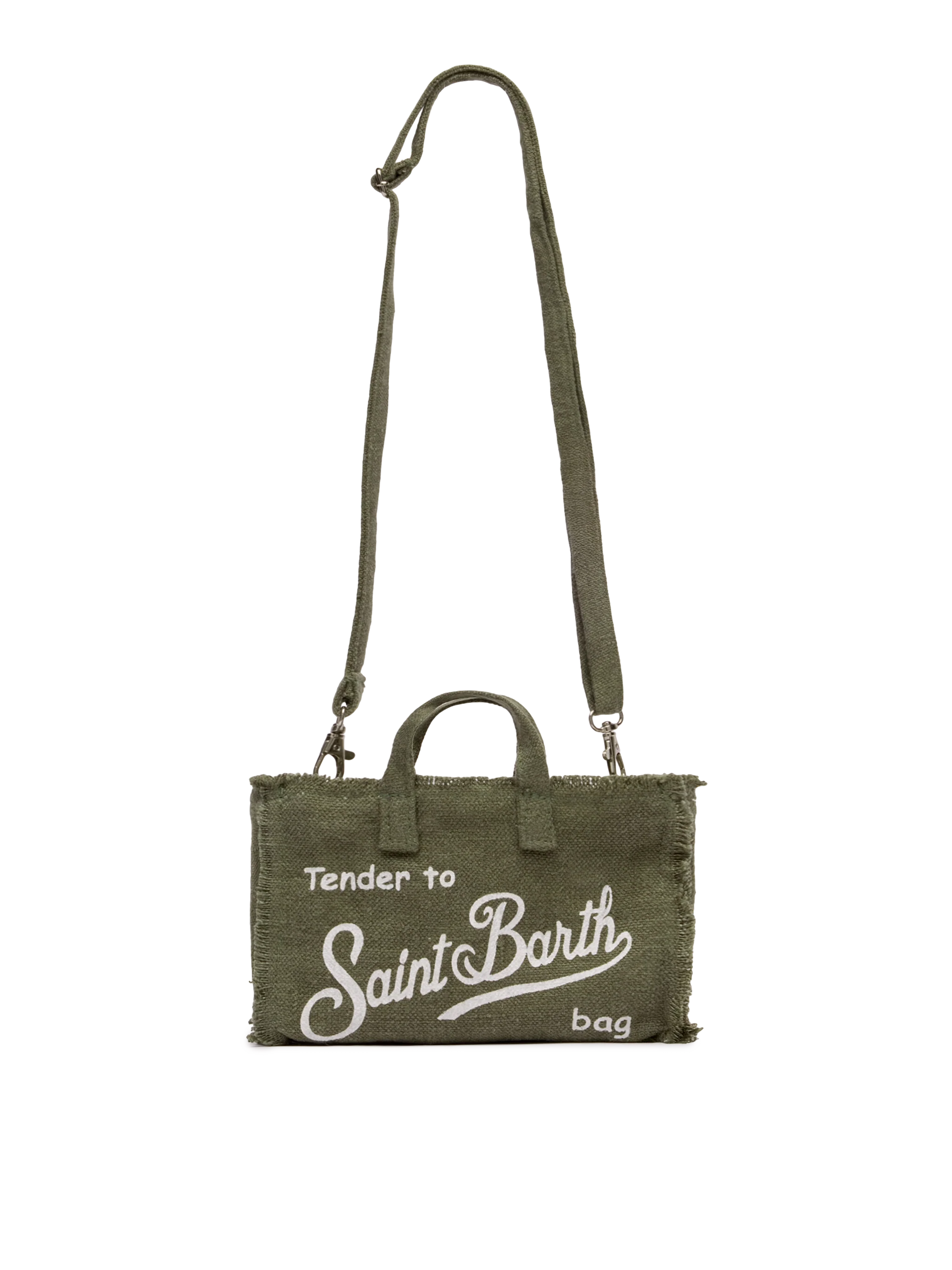 Military green linen Phone Bag