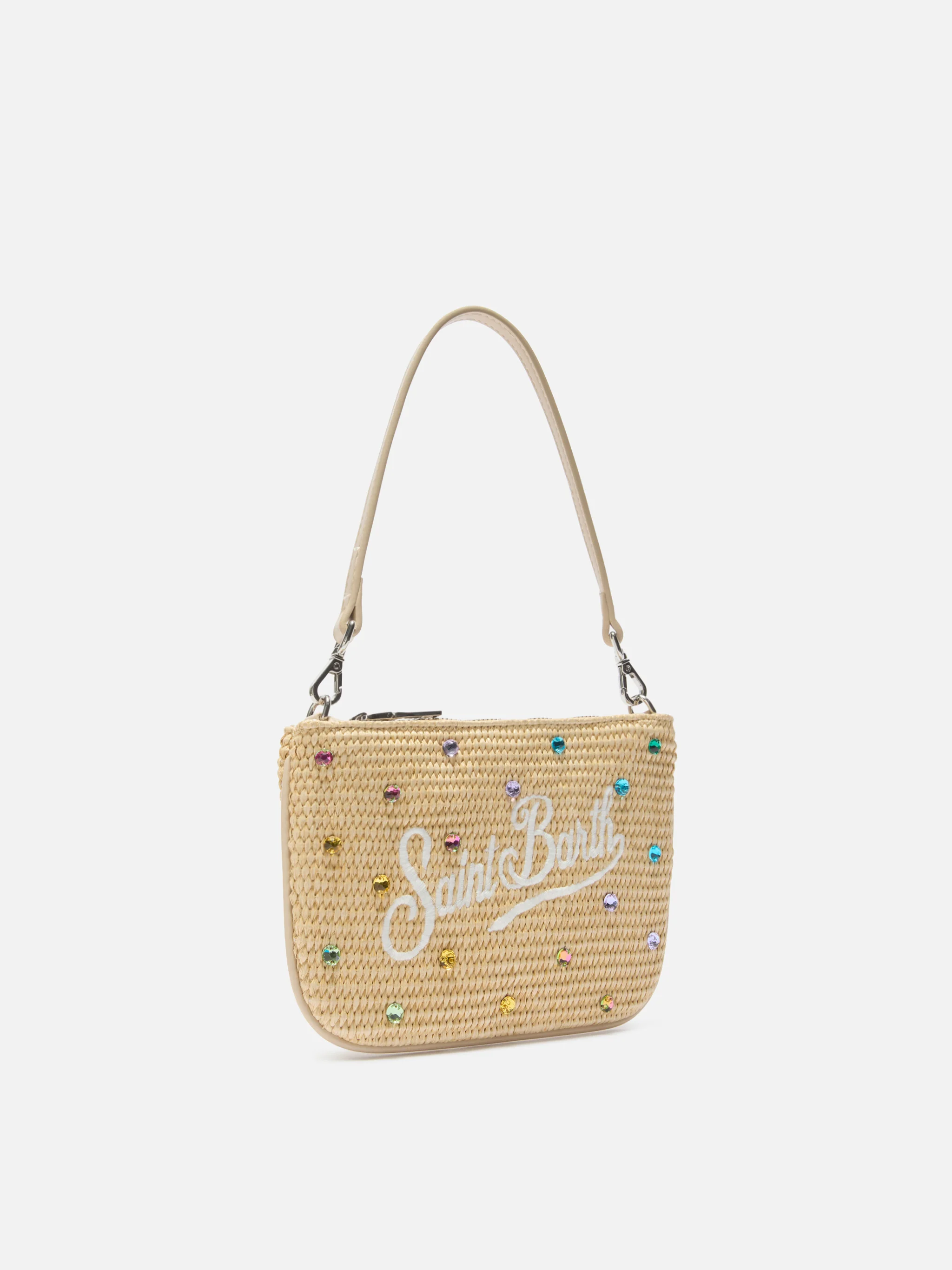 Mini Parisienne pouch with removable shoulder strap and multicolor rhinestones - Image 3