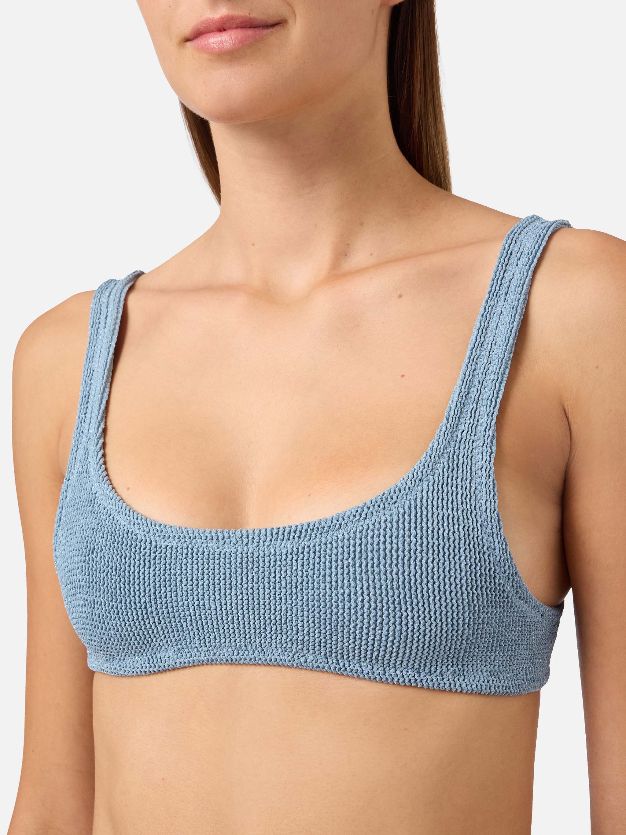 Naima Naomi light blue crinkle lurex bikini - Image 3