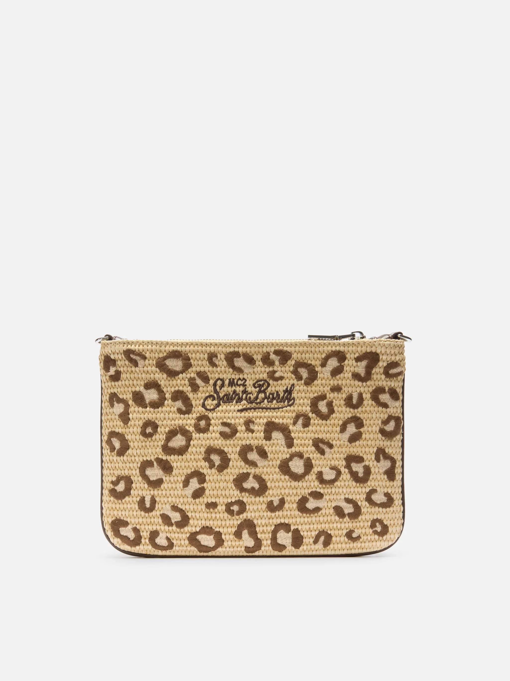 Parisienne embroidered leopard pouch with removable strap - Image 4