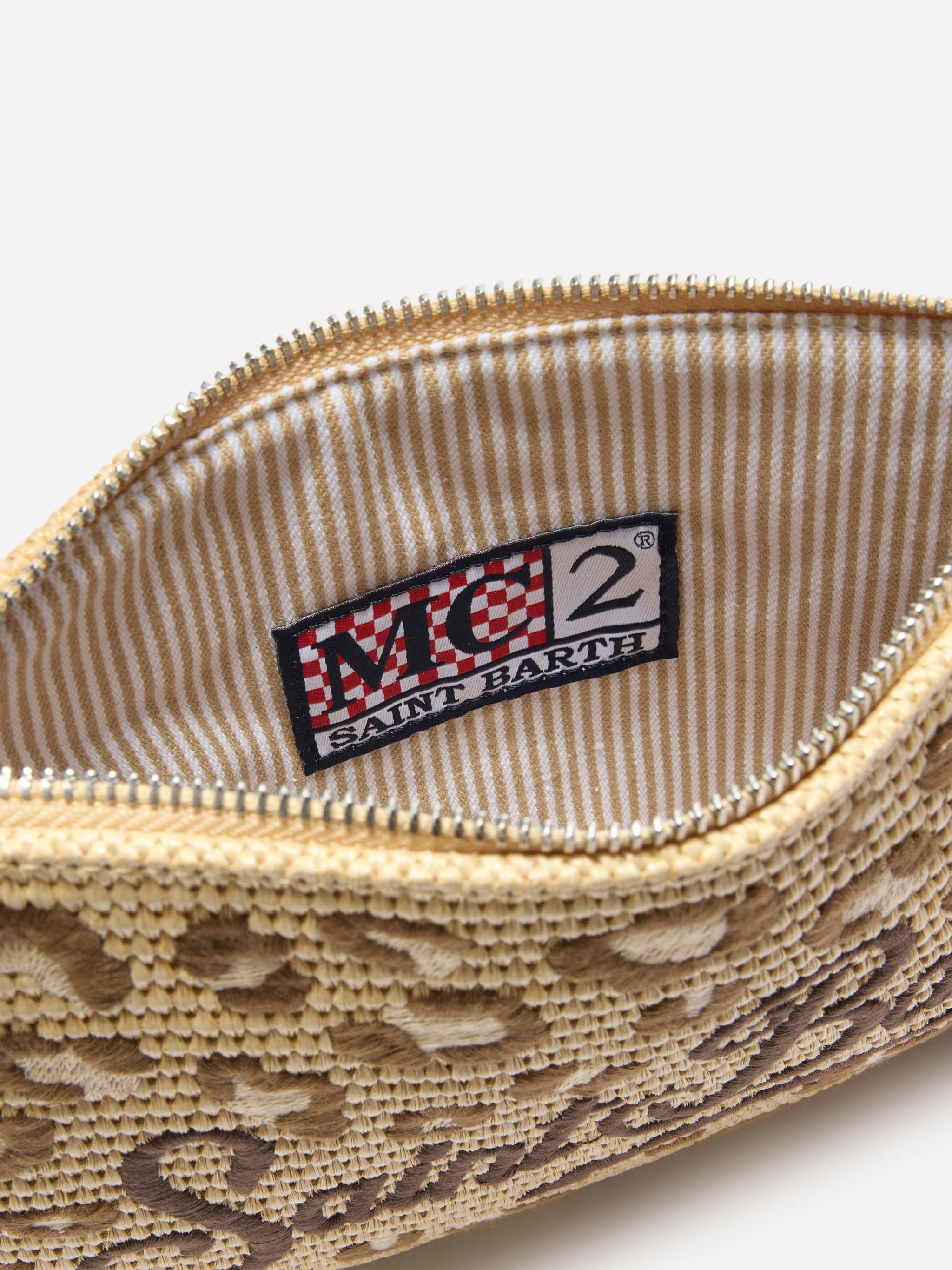 Parisienne embroidered leopard pouch with removable strap - Image 5