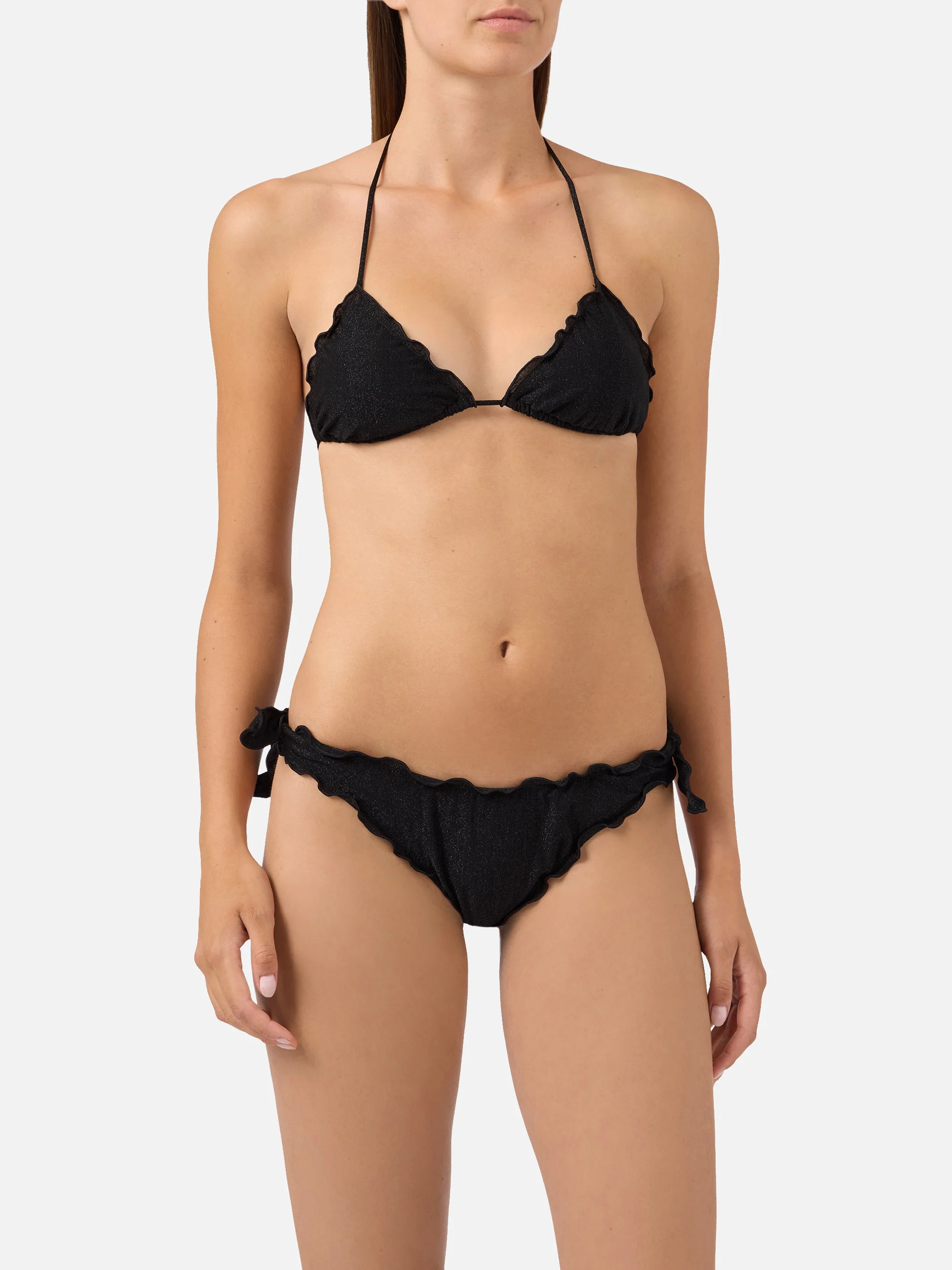 Sagittarius Moon triangle bikini in black lurex - Image 2