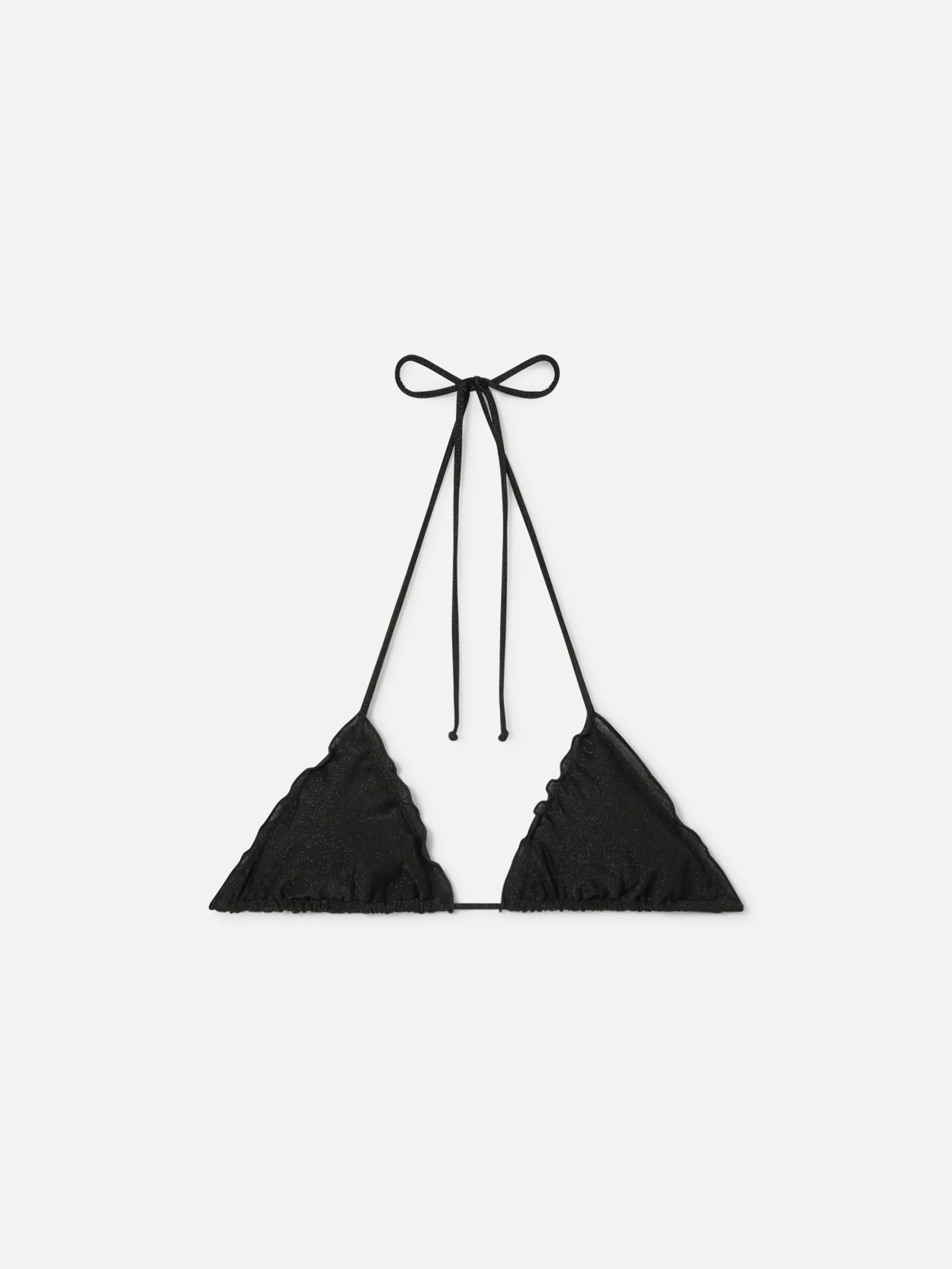 Sagittarius triangle bikini top in black lurex