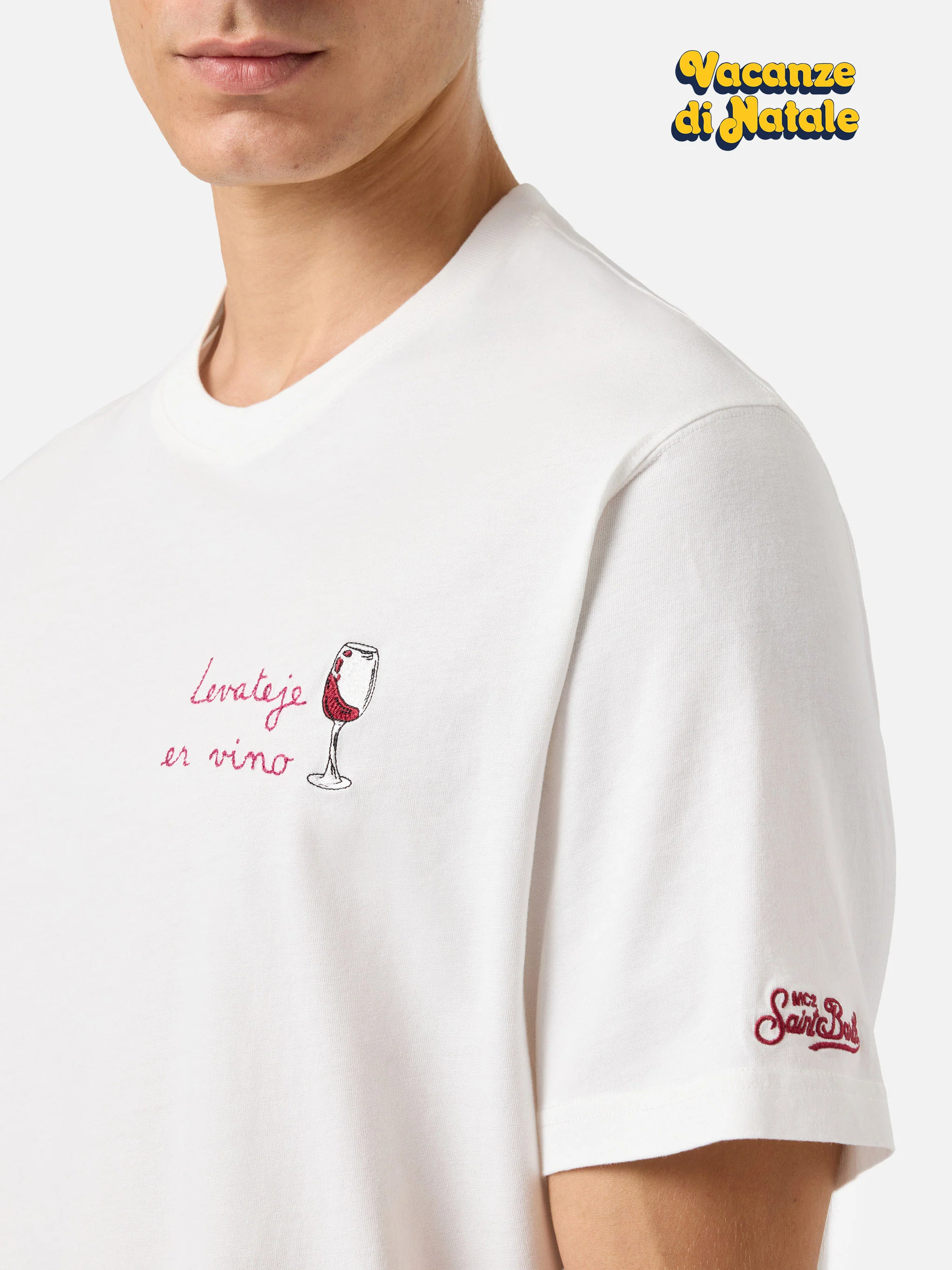 Winter cotton t-shirt Arnott Warm with Levateje er vino embroidery | VACANZE DI NATALE SPECIAL EDITION - Image 5