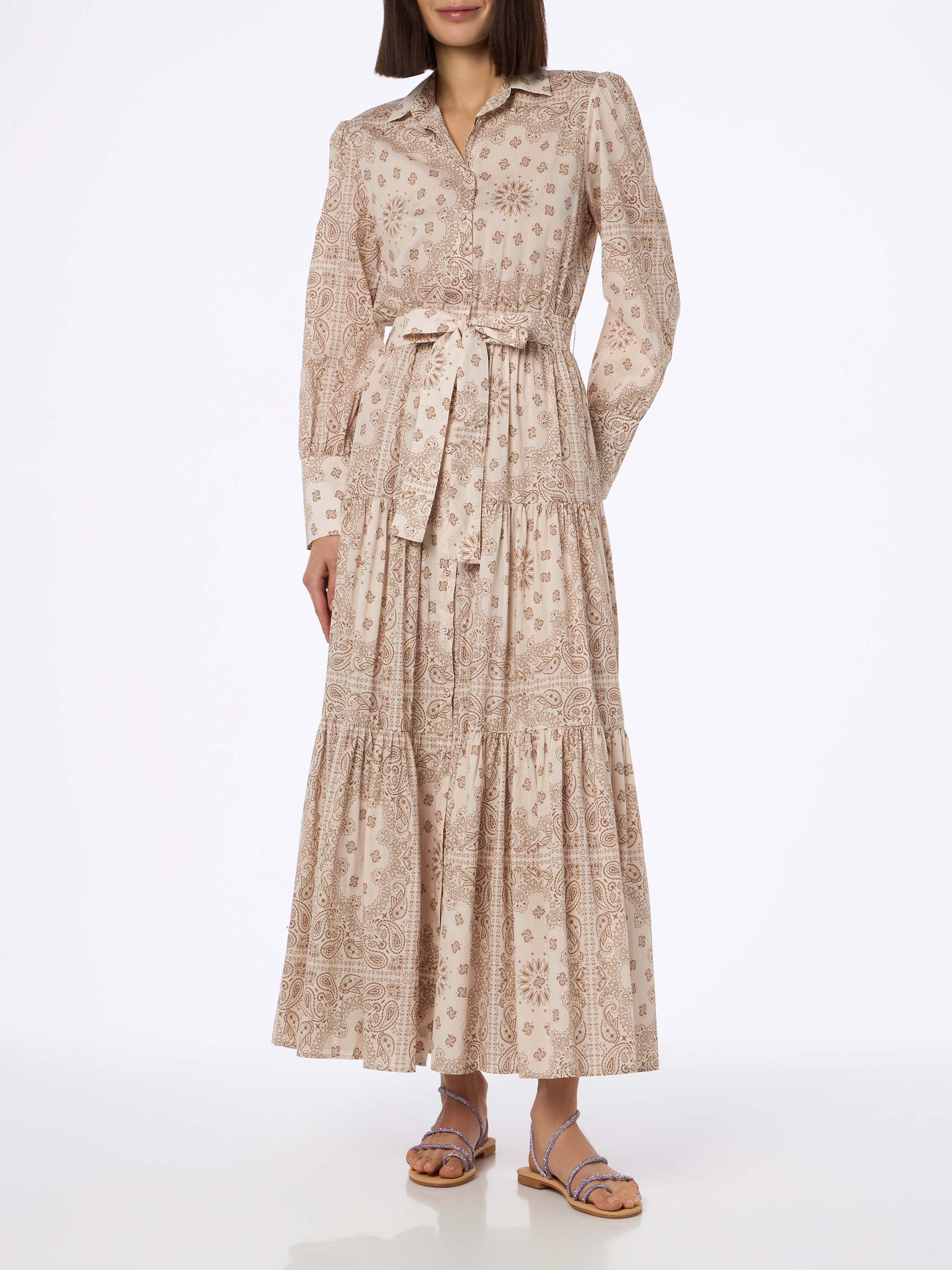 Beige bandana Jensen cotton dress