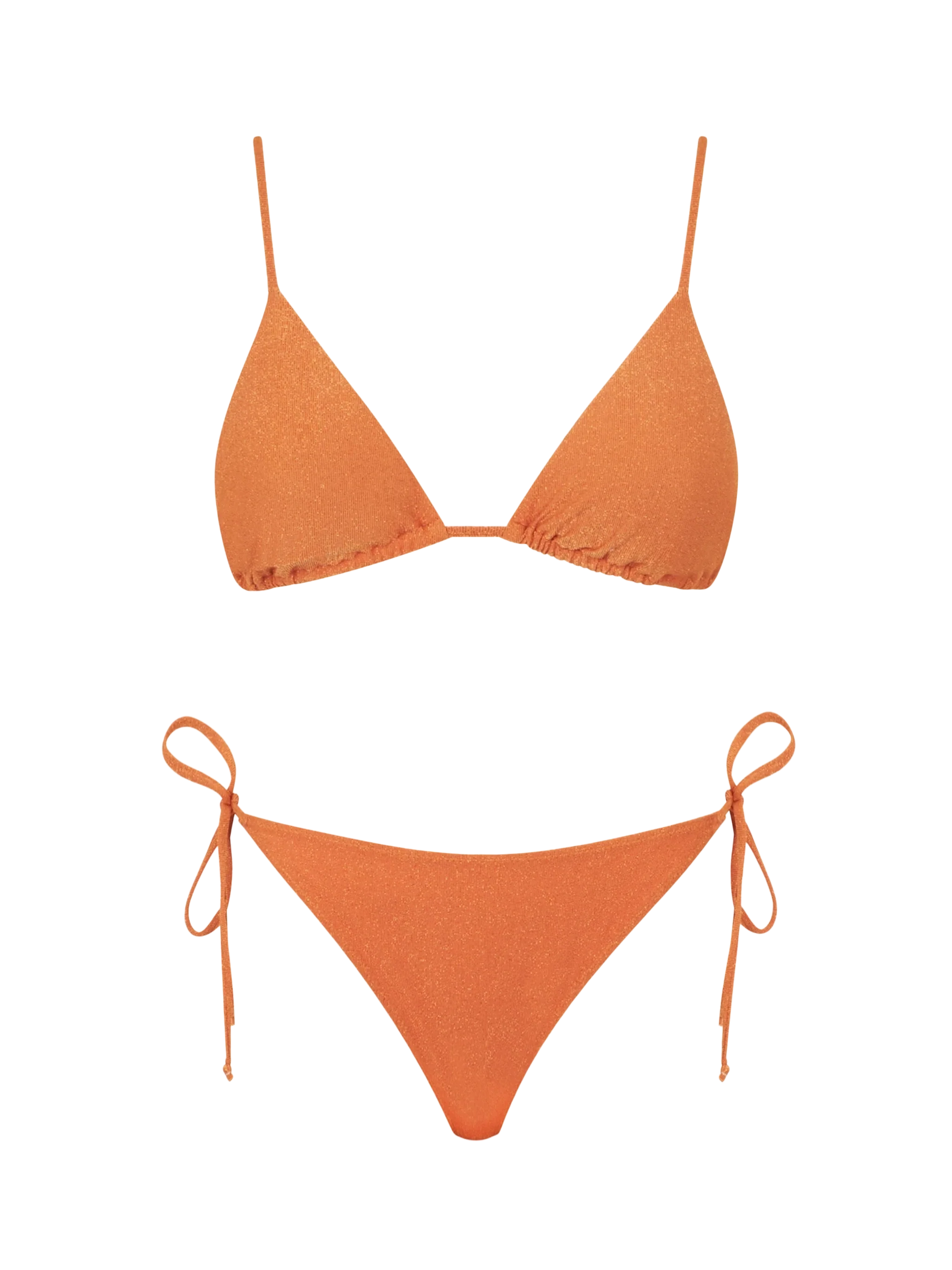 Janet Virgo orange lurex triangle bikini