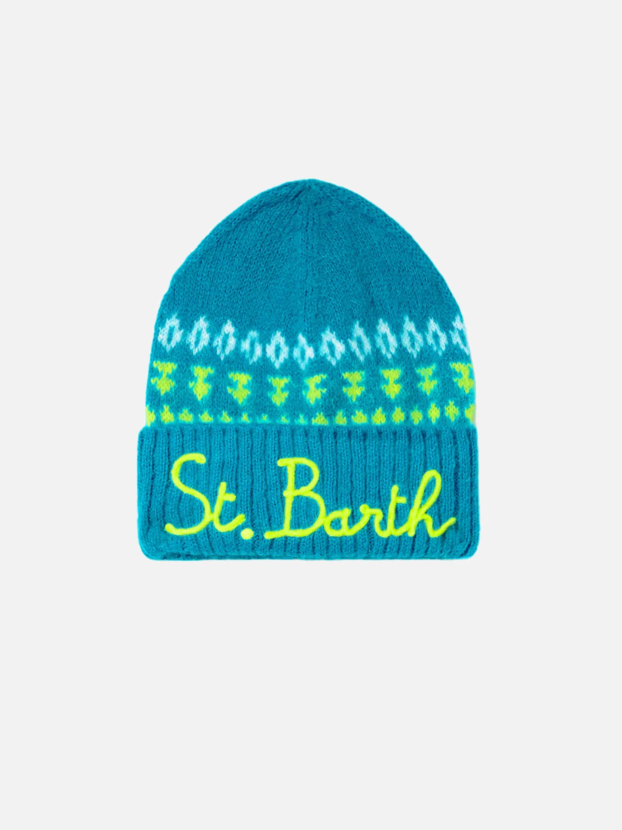 Blue Wengen Nordic Soft beanie with jacquard