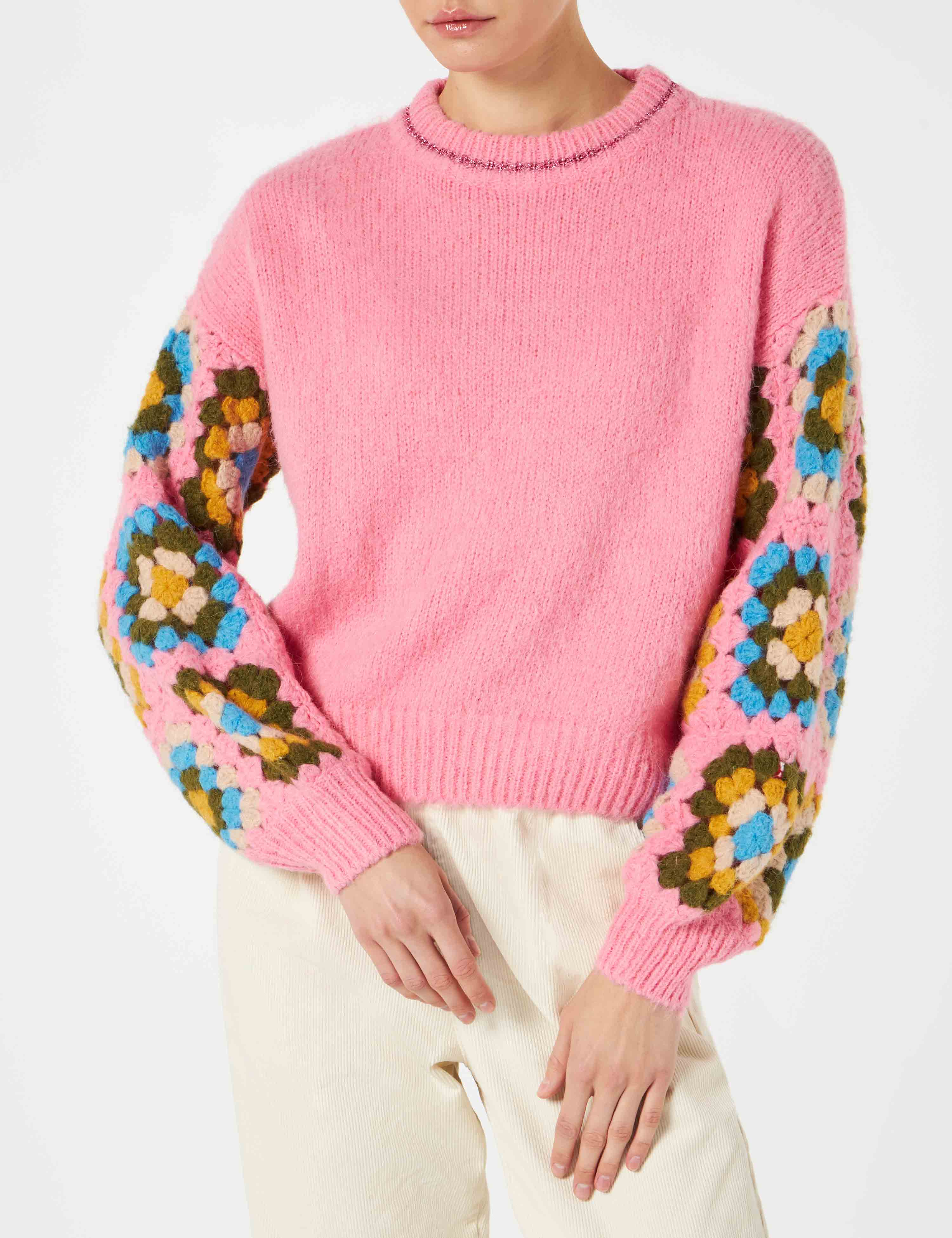 Danya Soft Crochet pink sweater